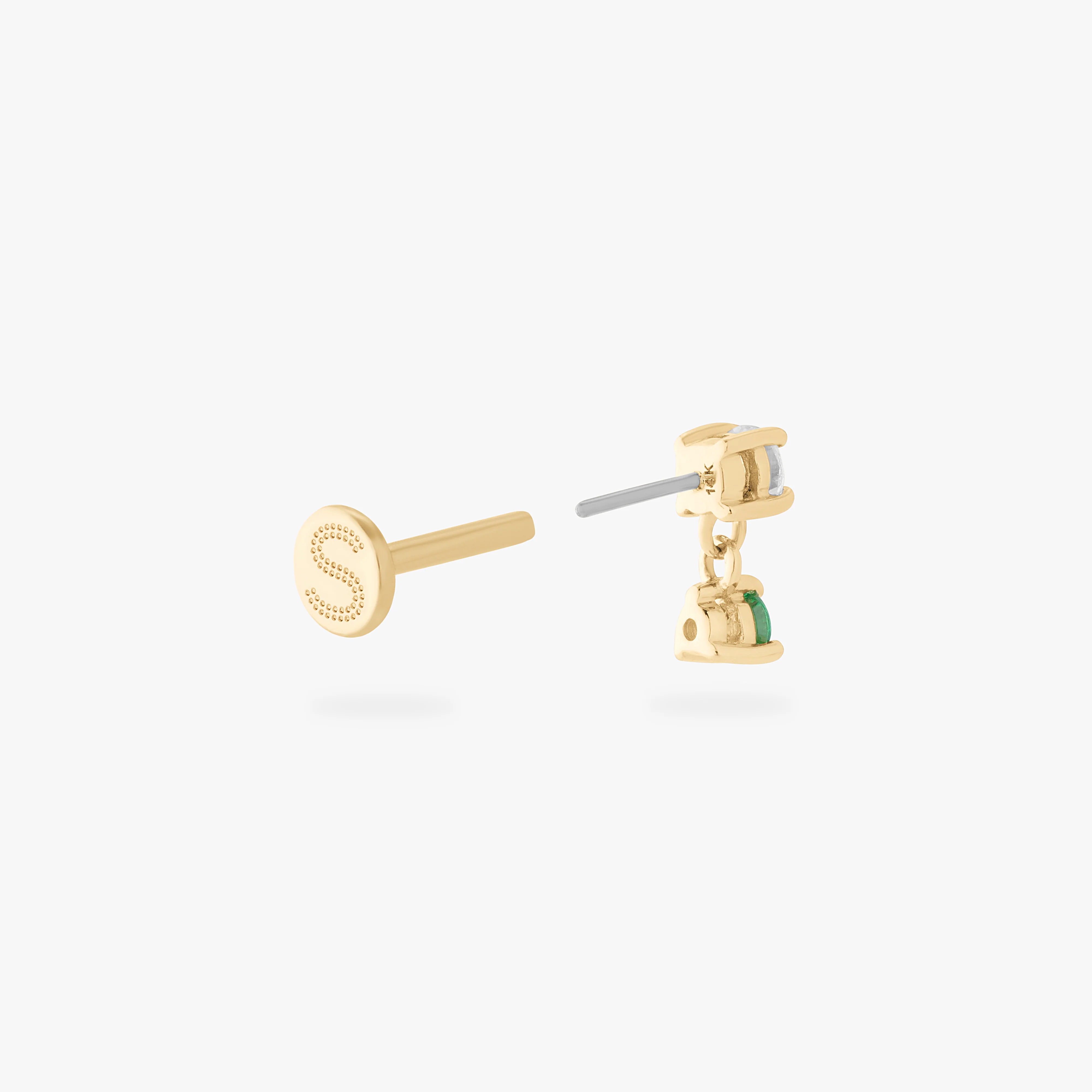 14K CZ Dangle Flatback - Image 11