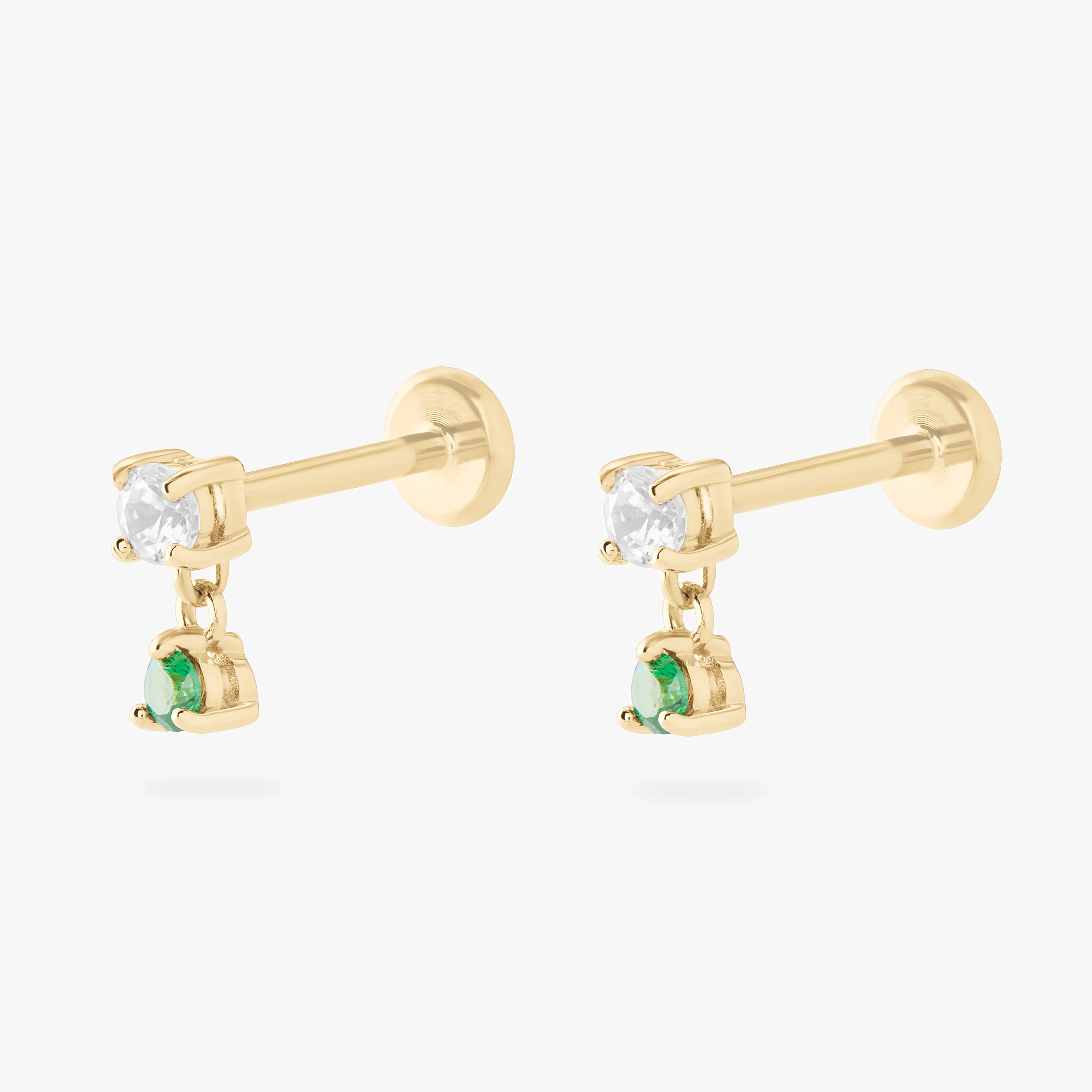 14K CZ Dangle Flatback - Image 12