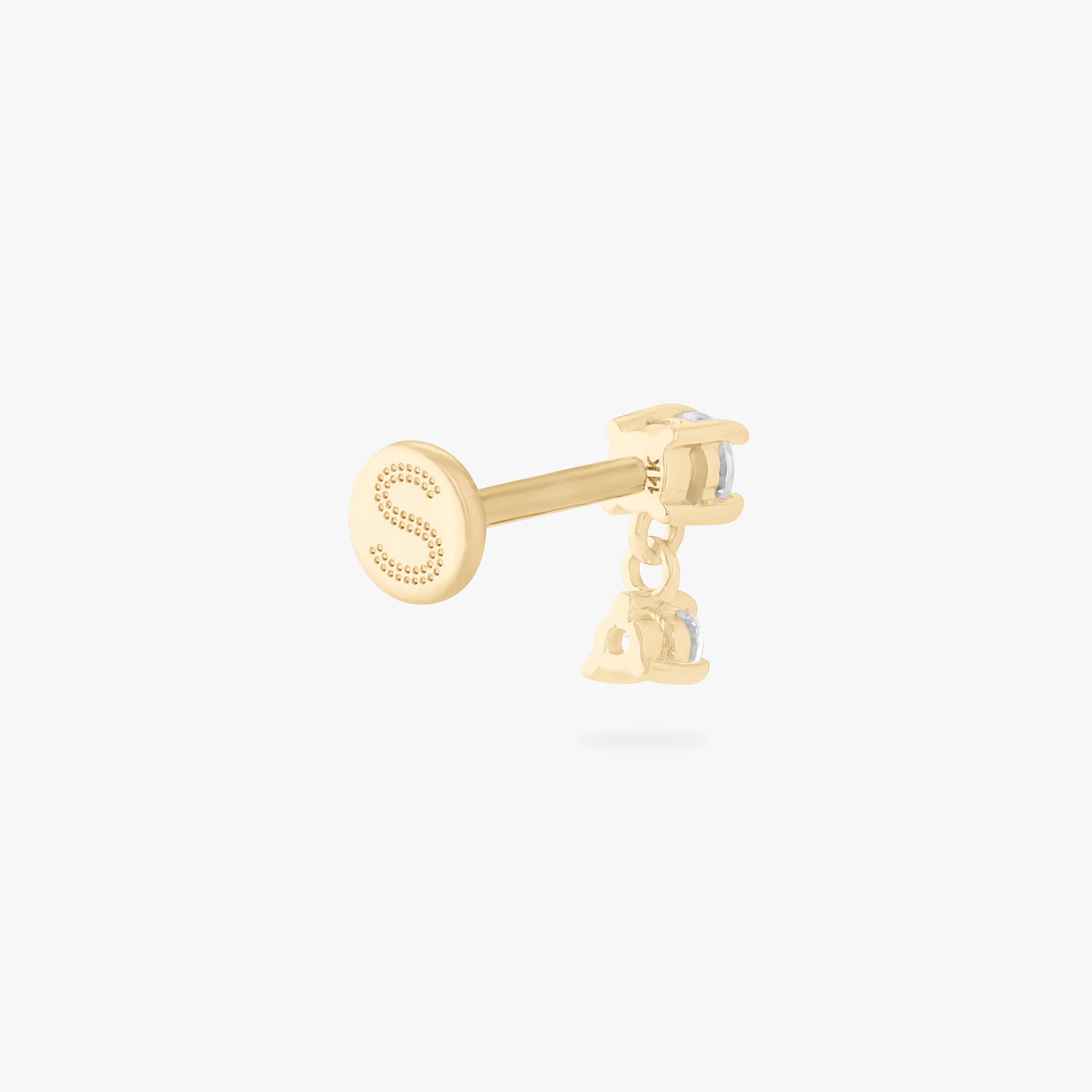 14K CZ Dangle Flatback - Image 4