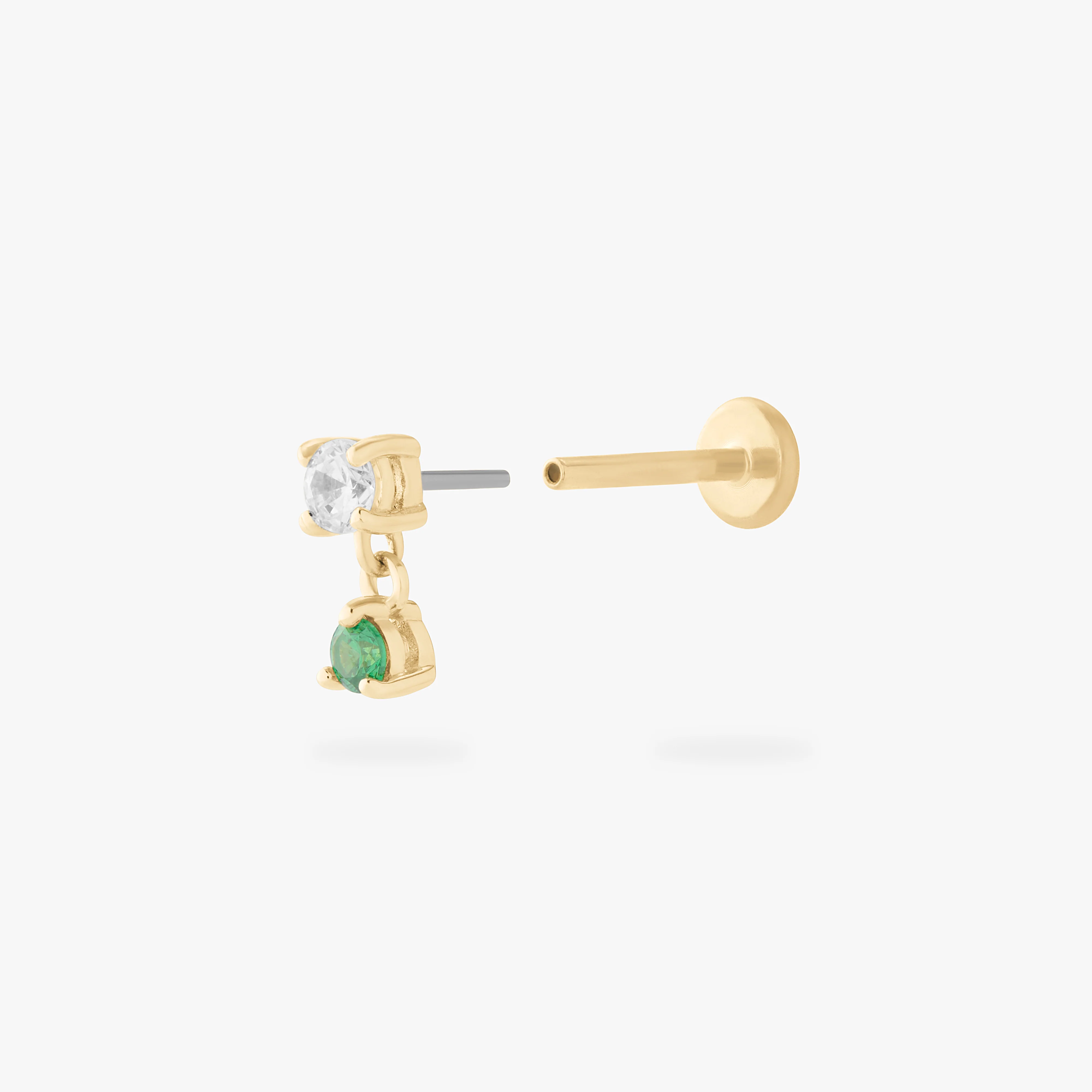 14K CZ Dangle Flatback - Image 9