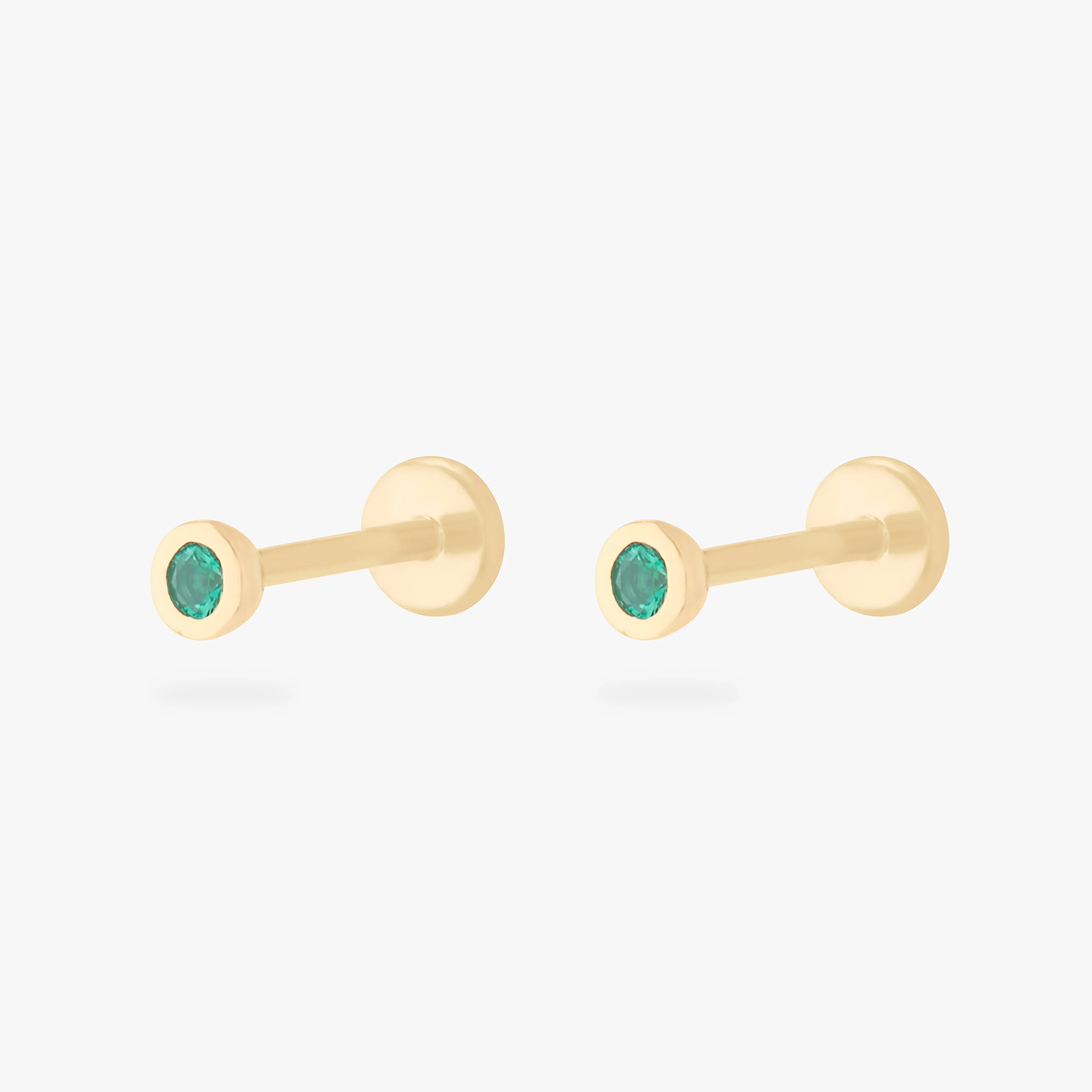 14K Emerald Bezel Flatback - Image 6