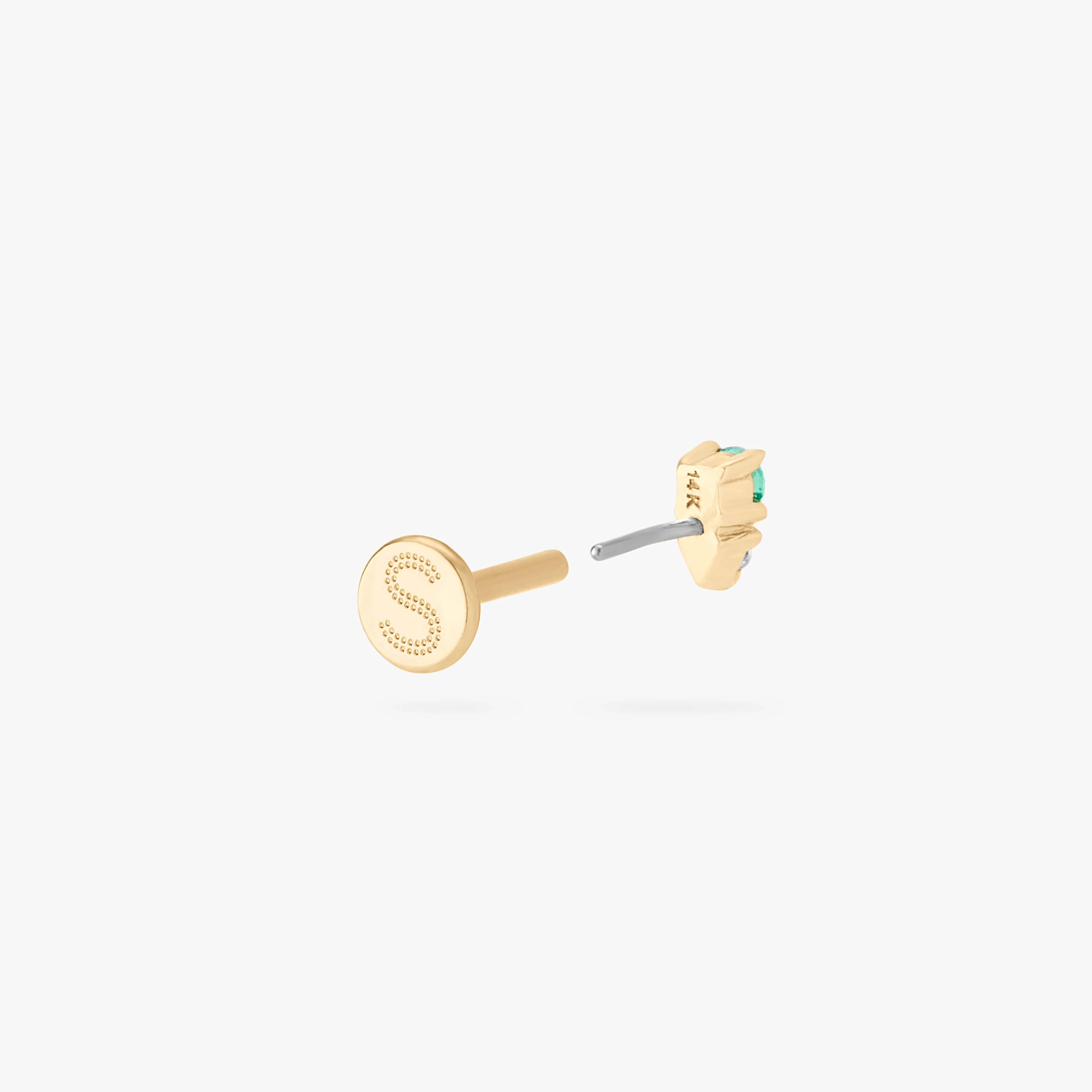 14K Stacked CZ Flatback Stud - Image 11