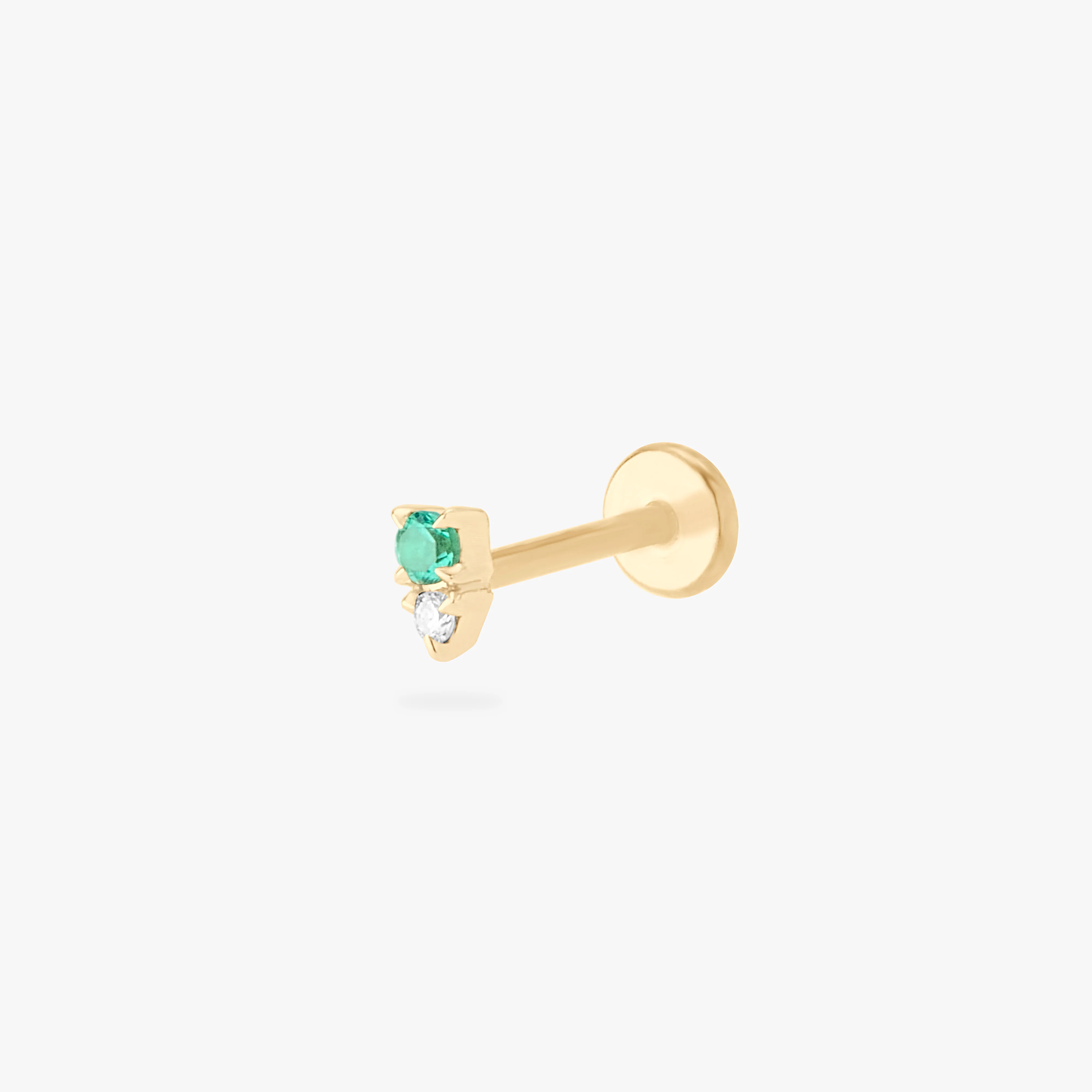 14K Stacked CZ Flatback Stud - Image 7