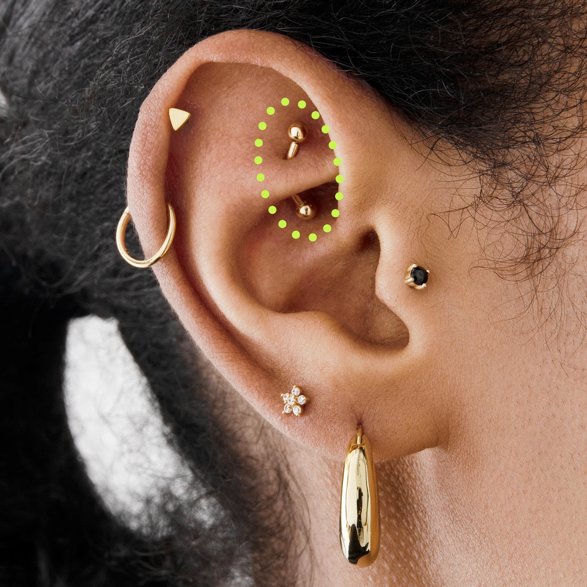 14K Curved Barbell 8mm - Image 3