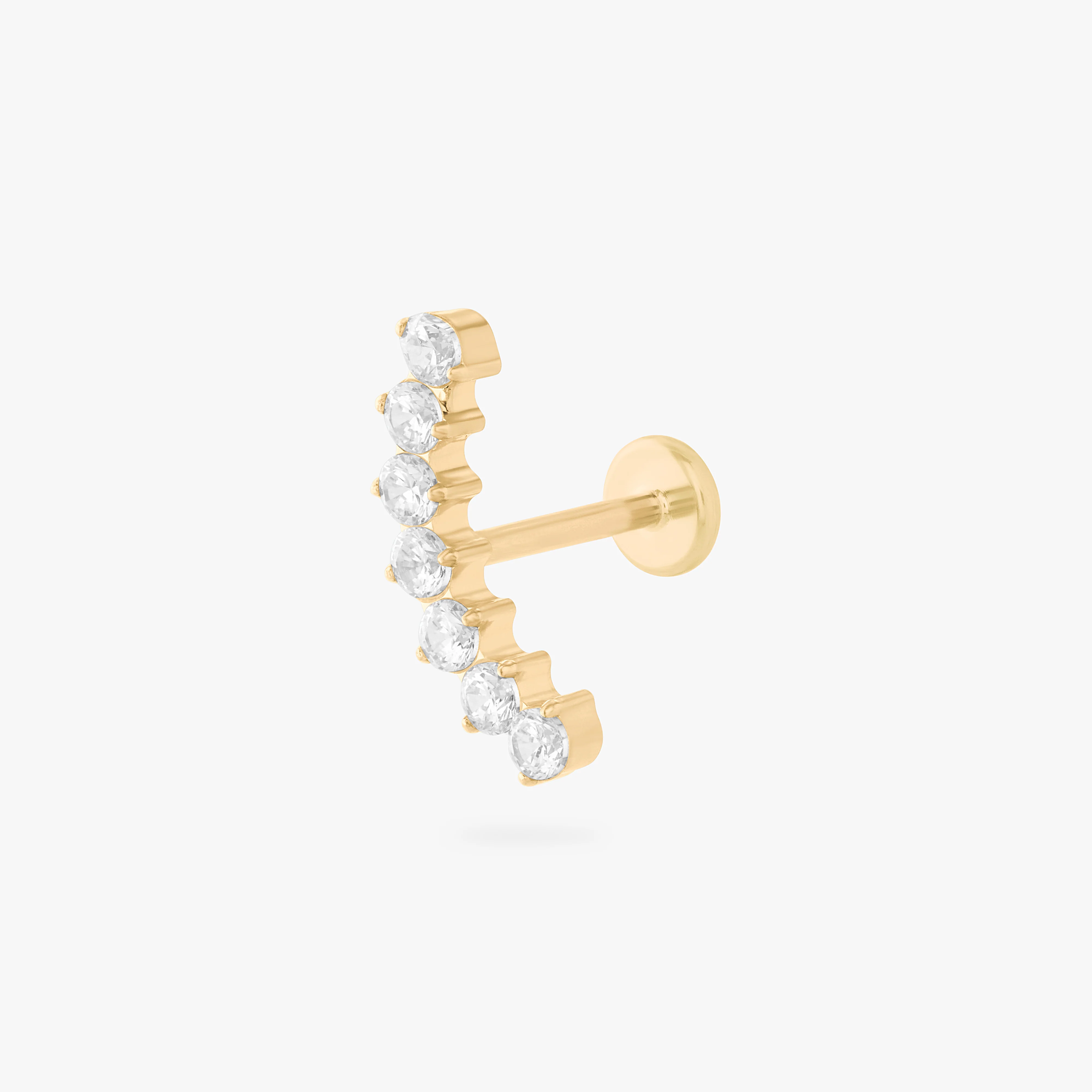 Curved CZ Bar Flatback Stud