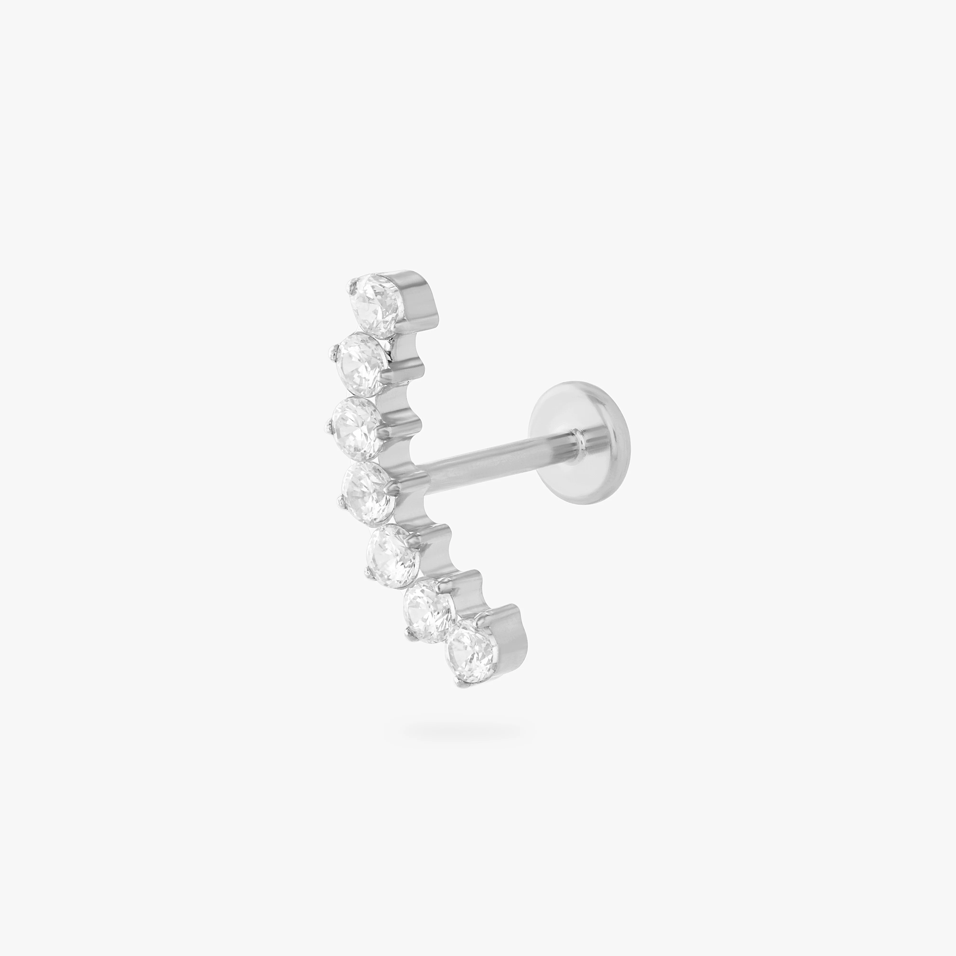 Curved CZ Bar Flatback Stud - Image 7