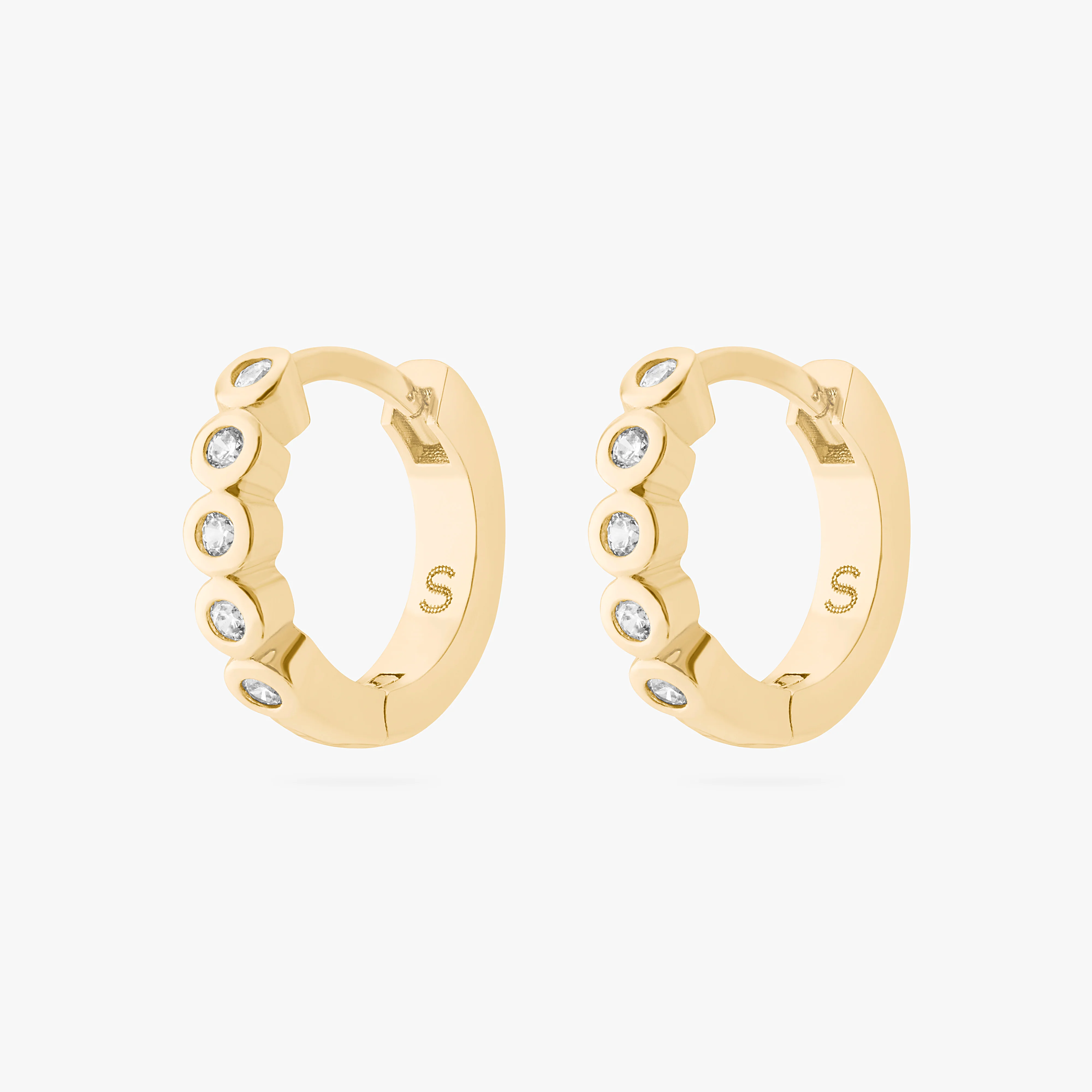CZ Bezel Huggie - Image 5