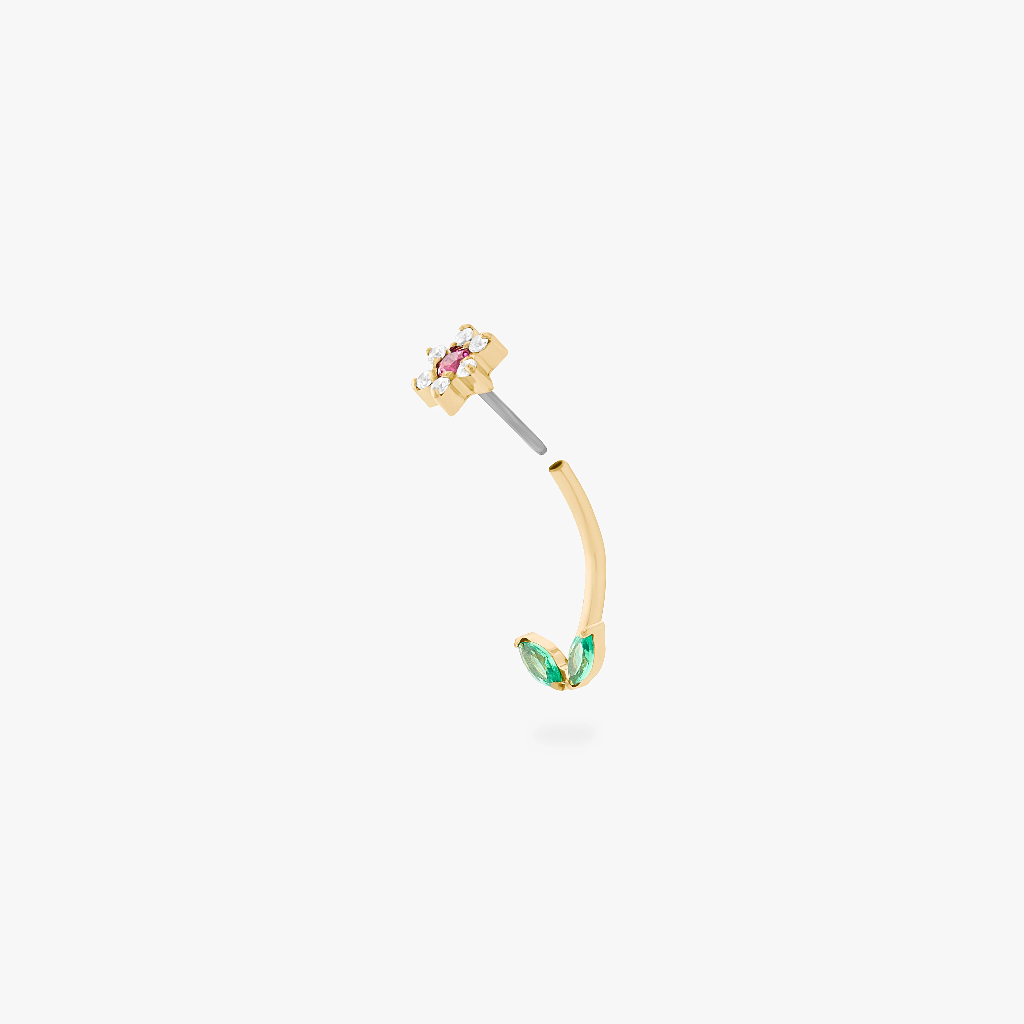 CZ Flower Barbell - Image 3