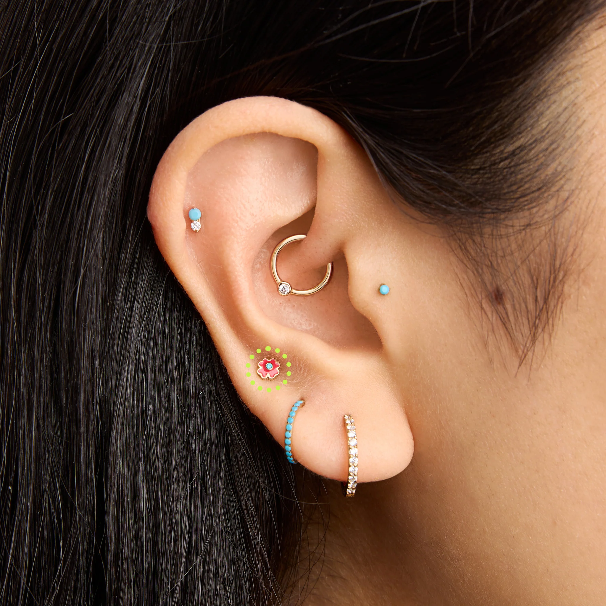 Enamel Flower Flatback Stud - Image 7