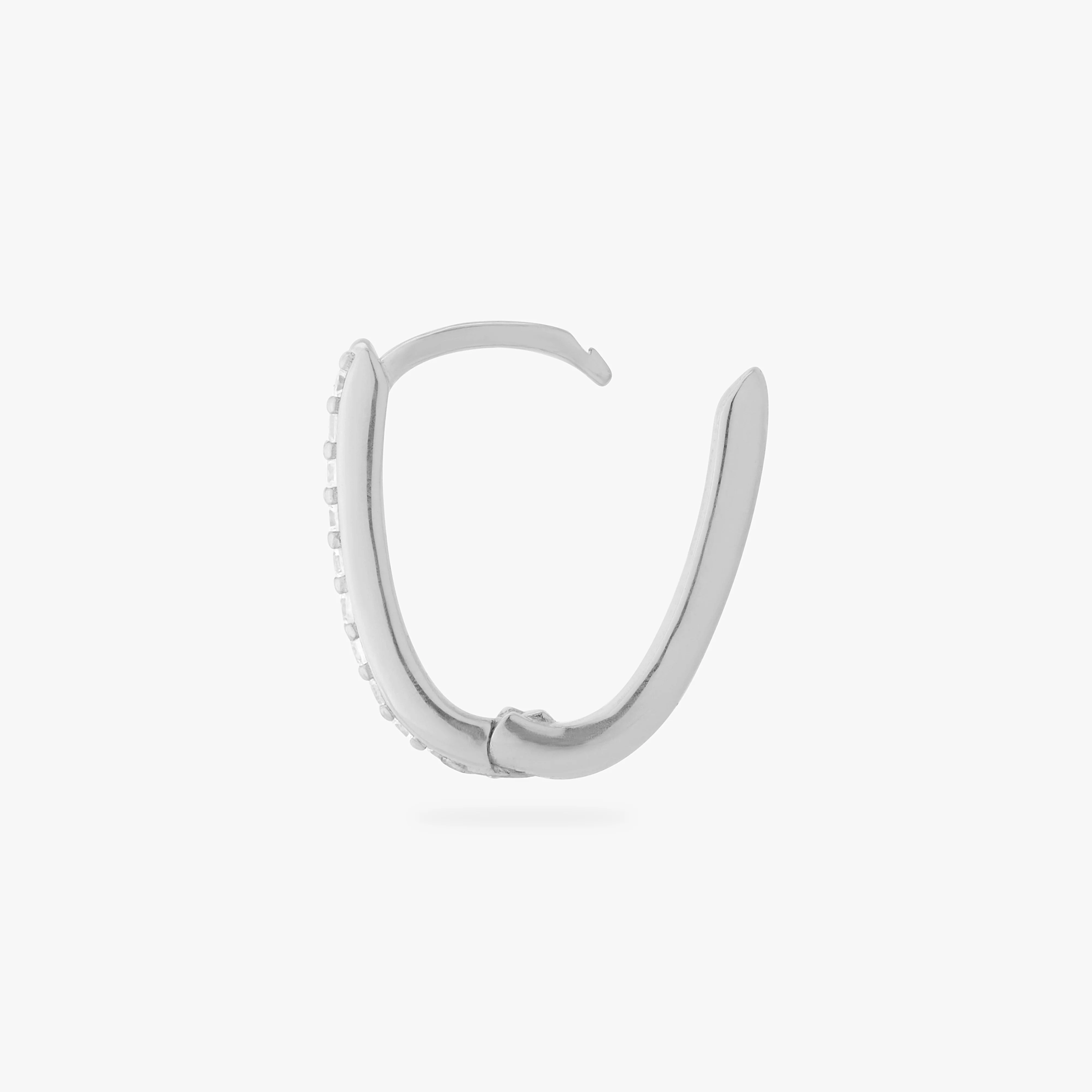 Medium Pave Oval Hoop - Image 4