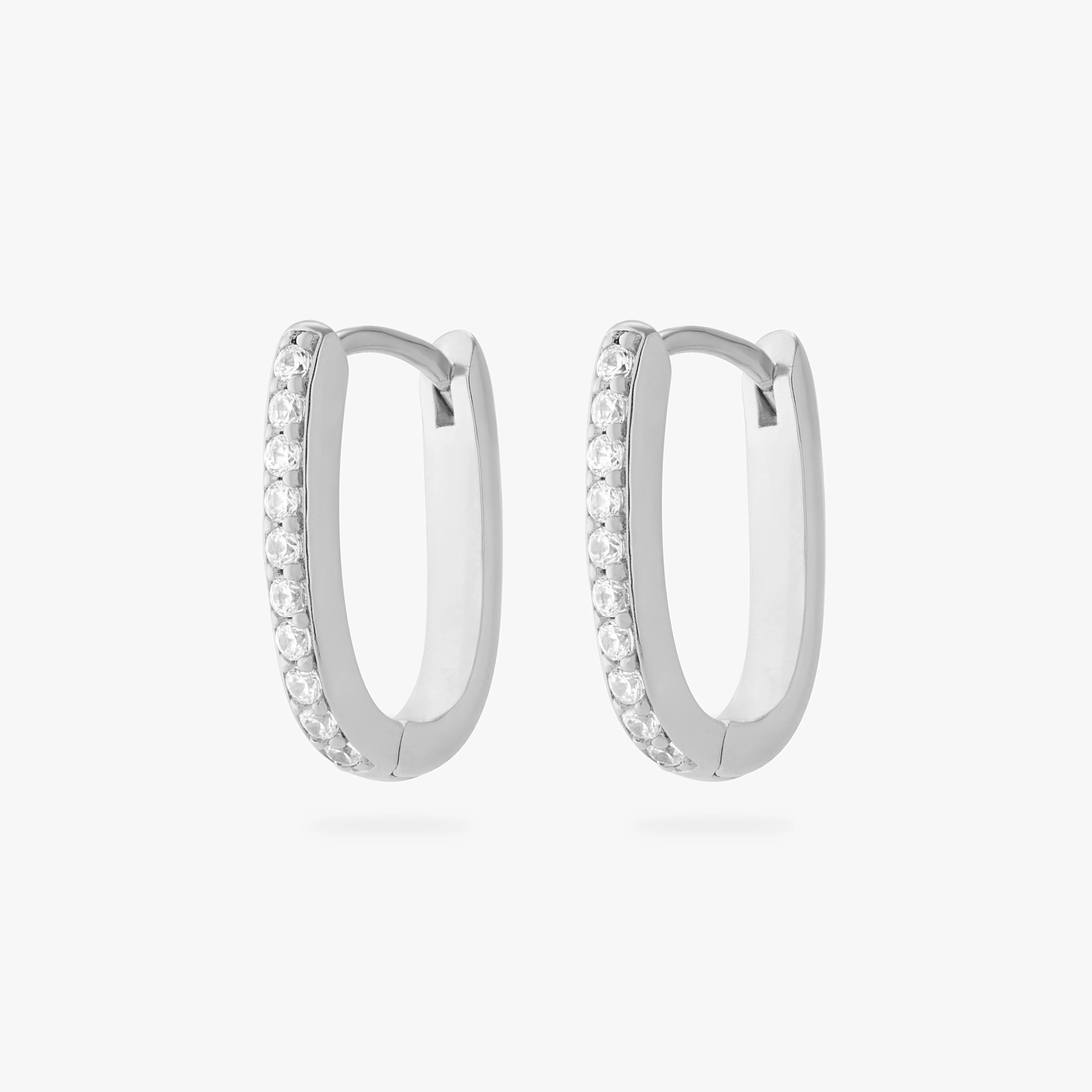 Medium Pave Oval Hoop - Image 5
