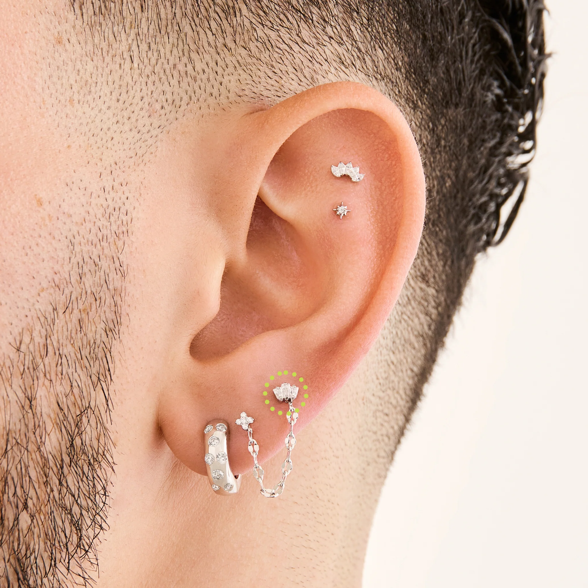 Micro Crown Baguette Flatback Stud - Image 8