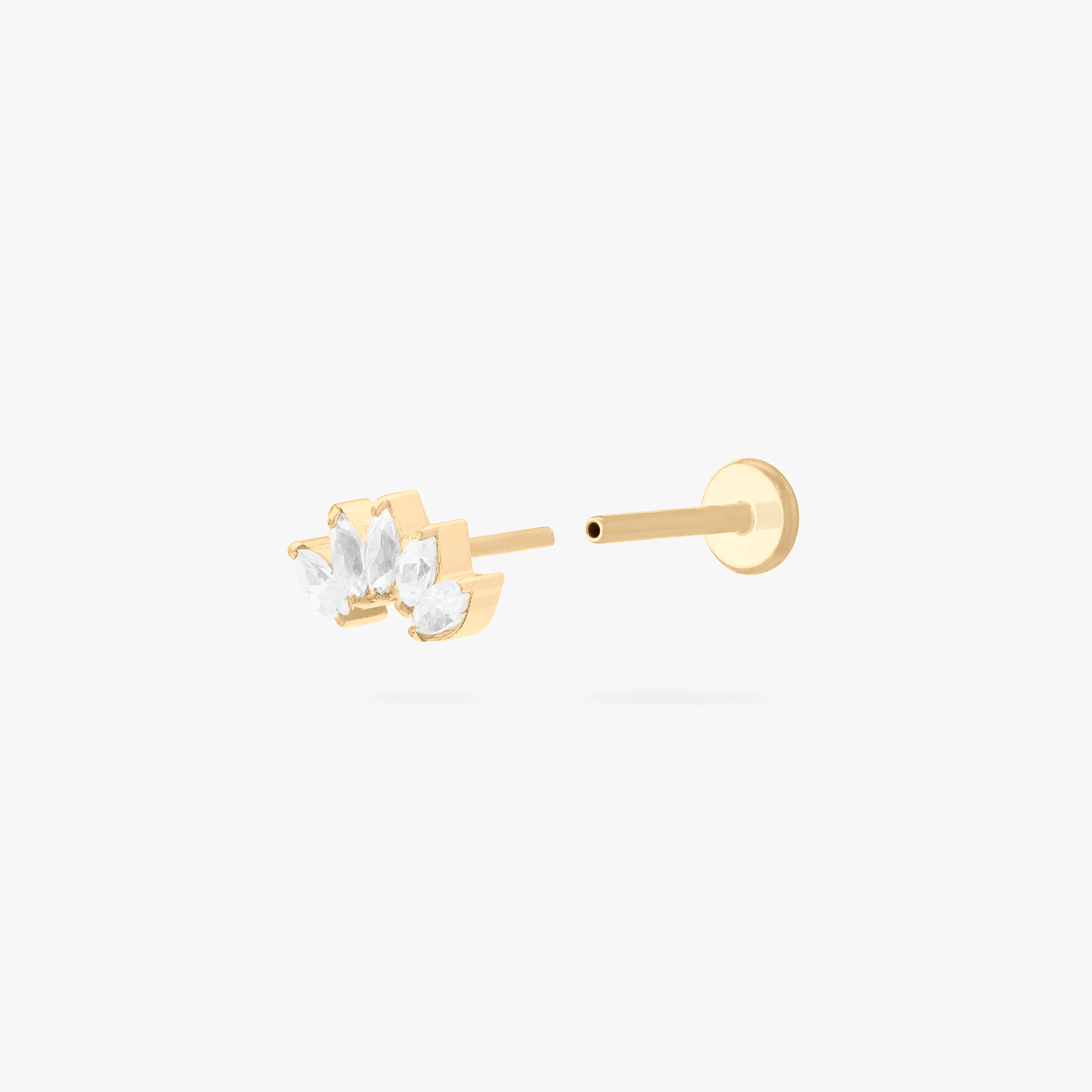 Micro Crown Marquise Flatback Stud - Image 3