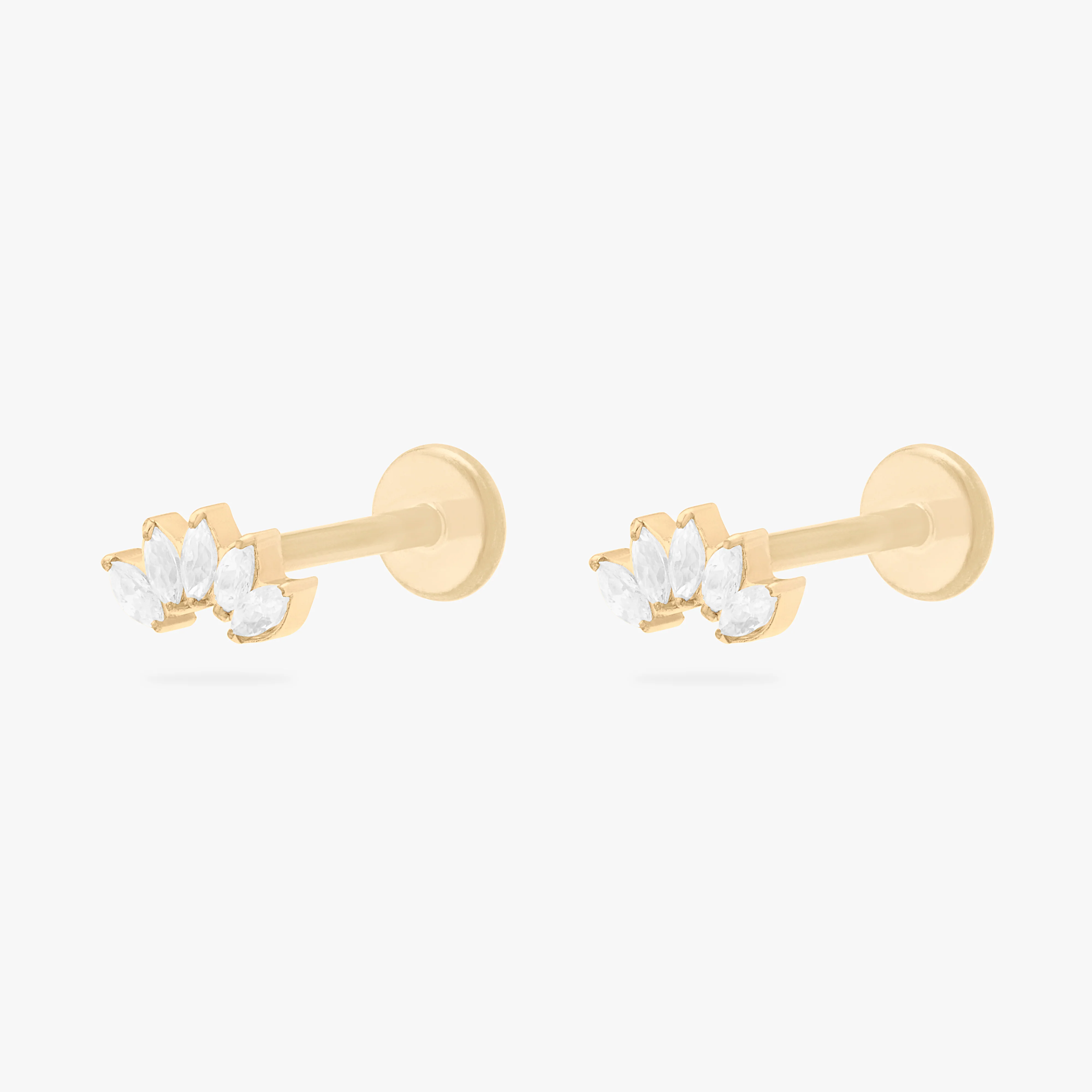 Micro Crown Marquise Flatback Stud - Image 6