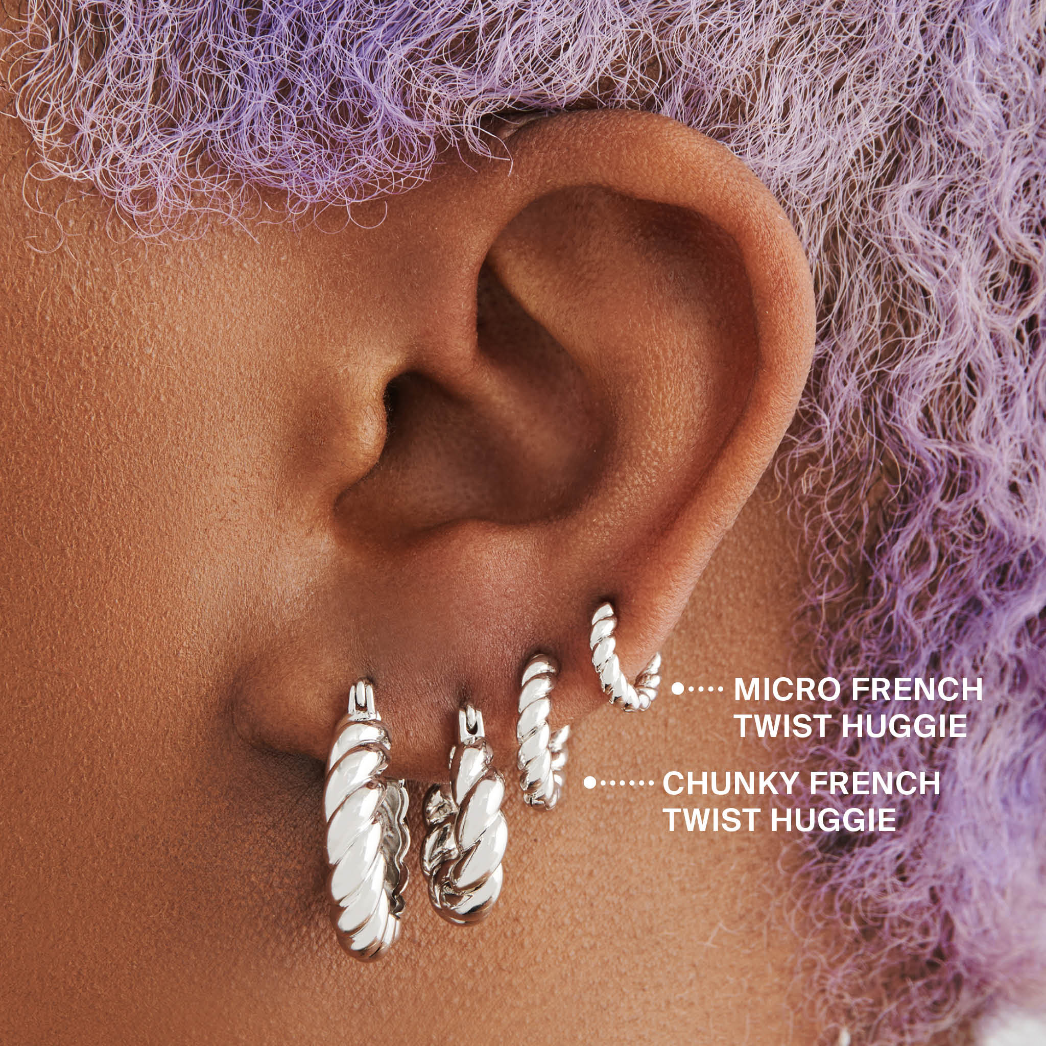 Micro French Twist Huggie - Image 10