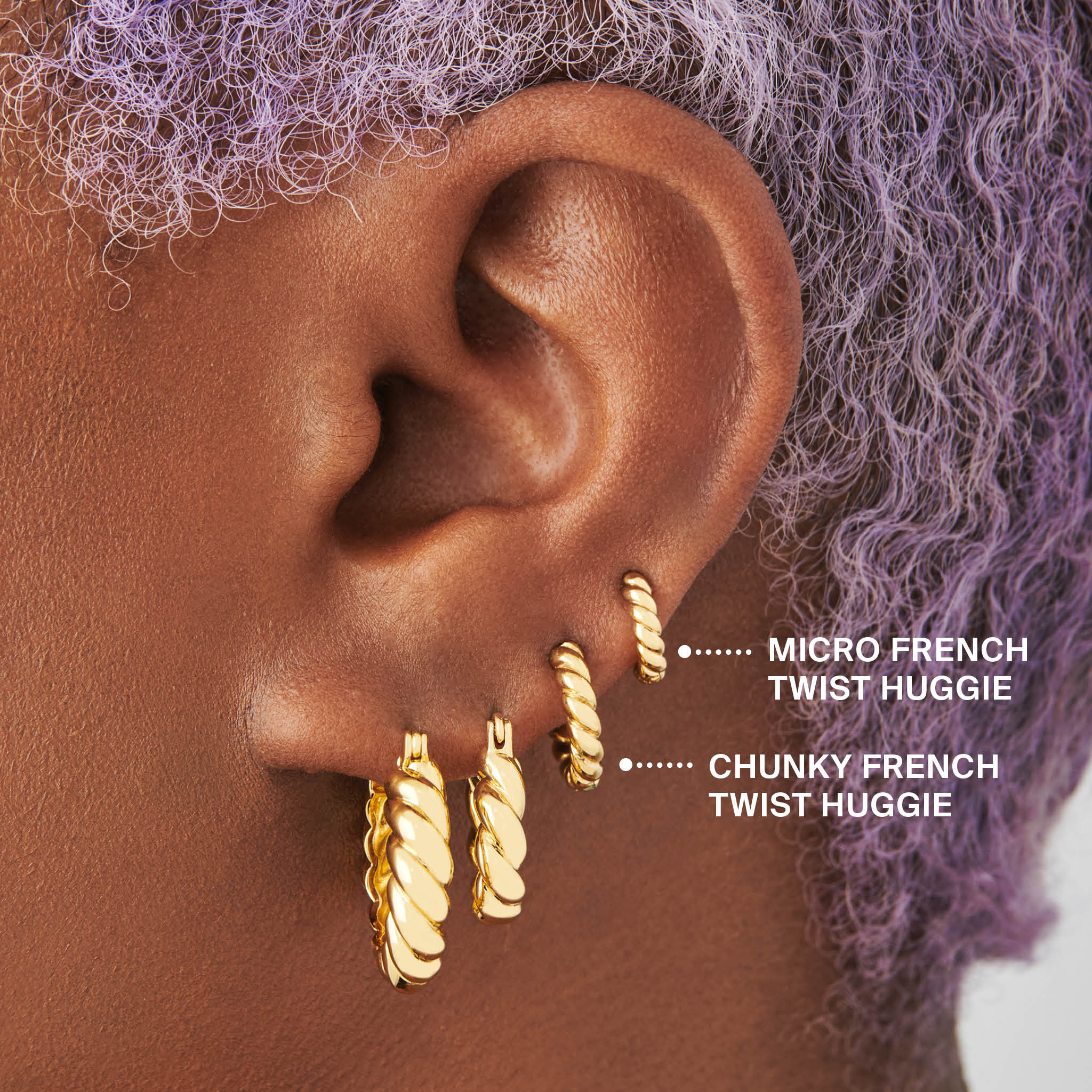 Micro French Twist Huggie - Image 5