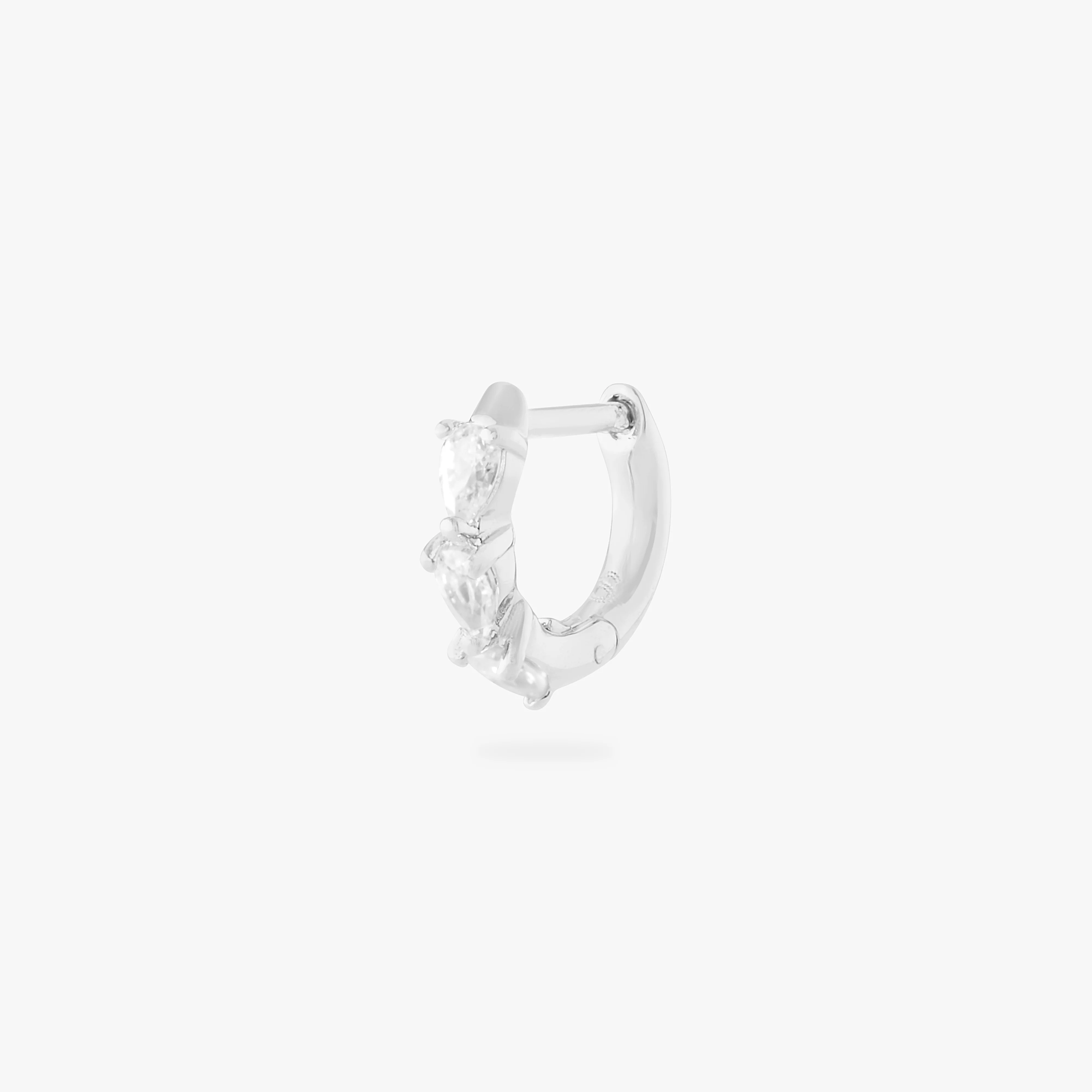 Micro Pave Pear Huggie - Image 5