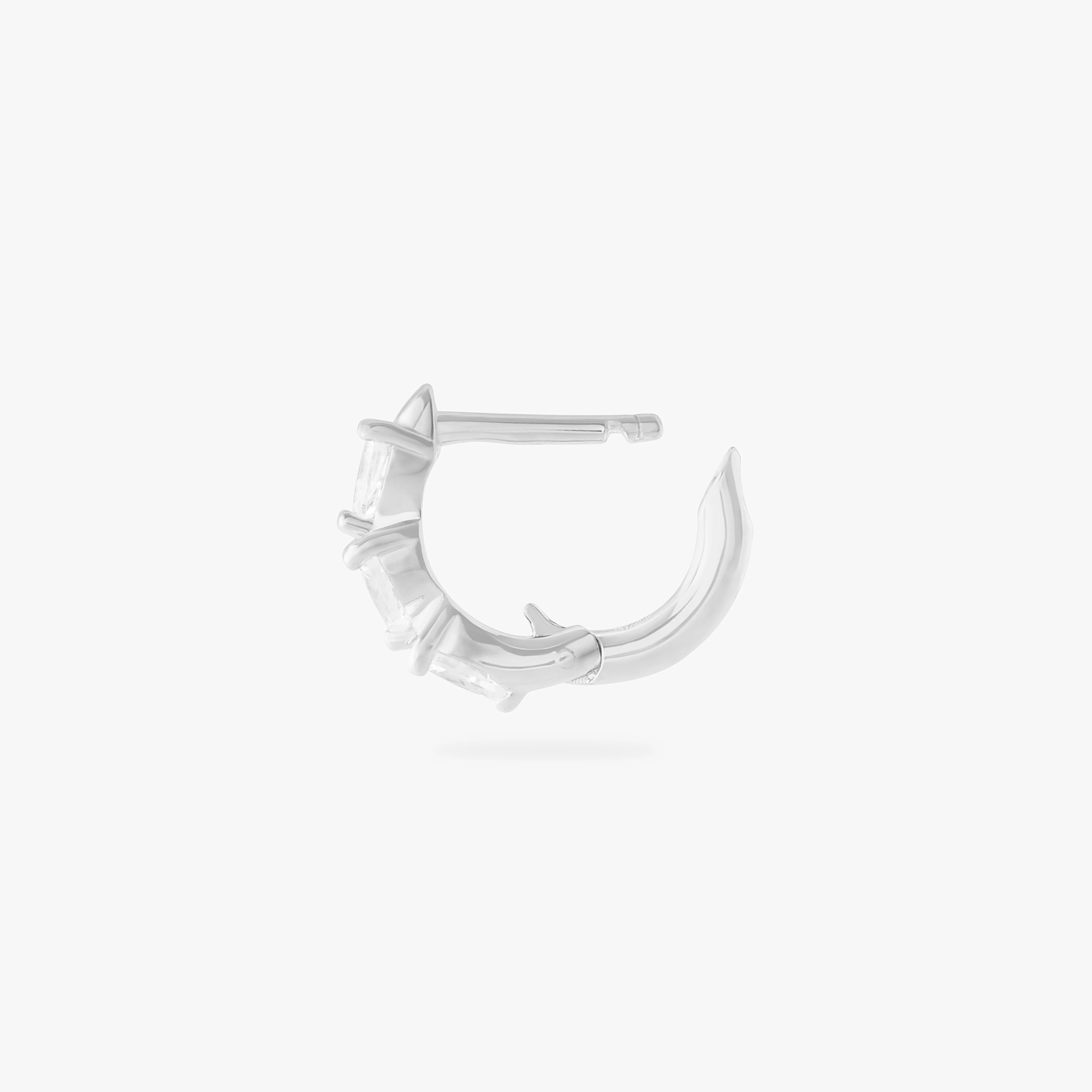 Micro Pave Pear Huggie - Image 7