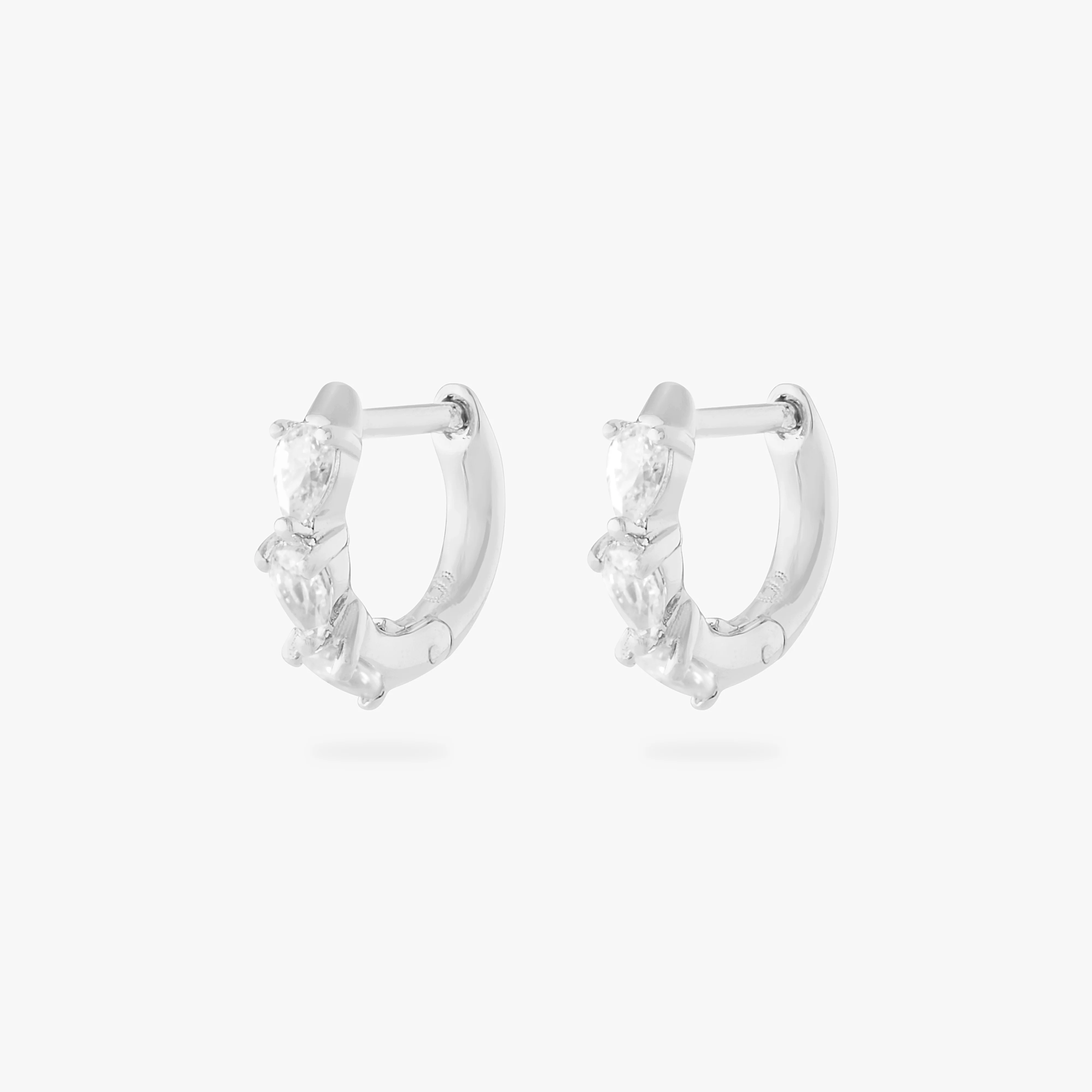 Micro Pave Pear Huggie - Image 8