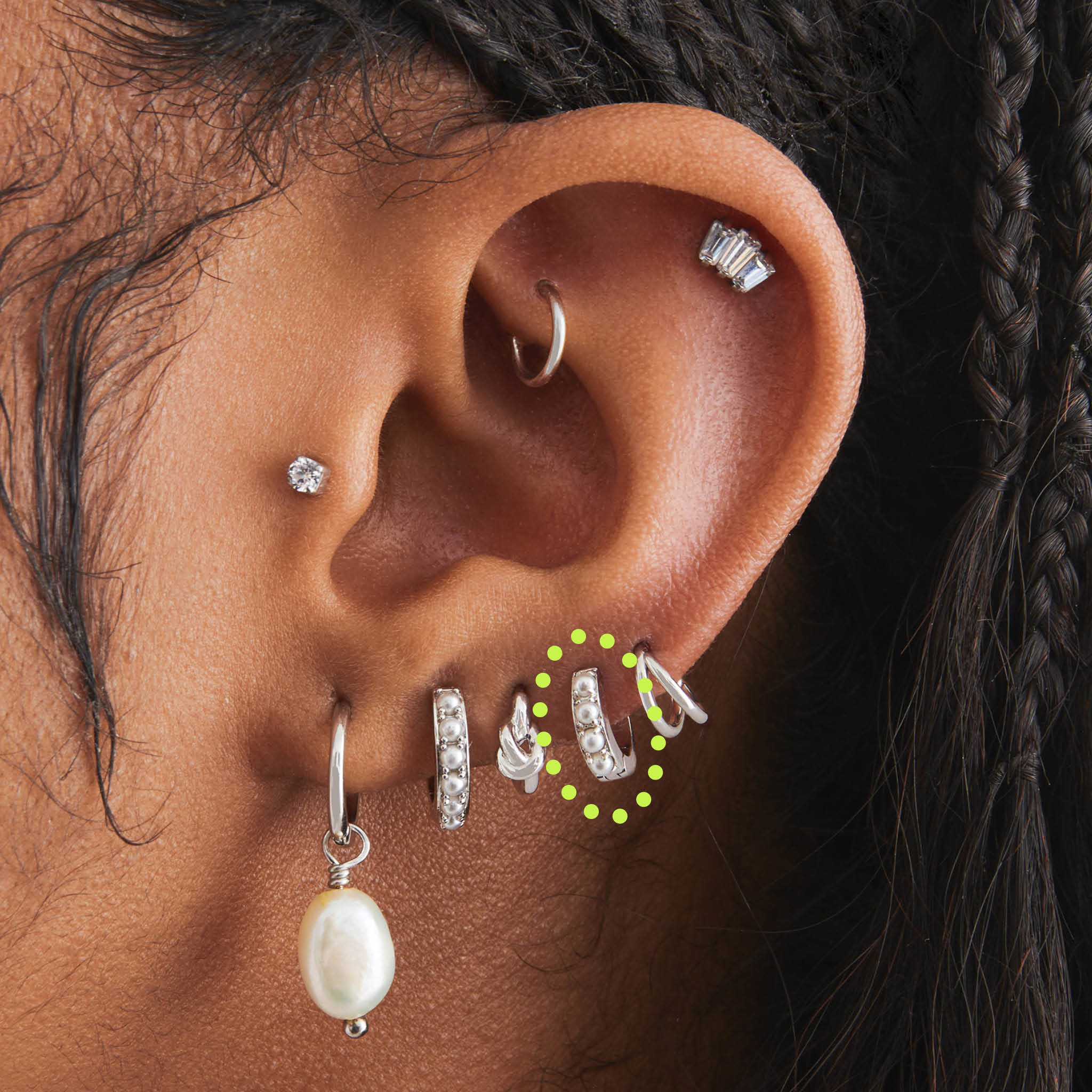 Micro Pearl Huggie - Image 6