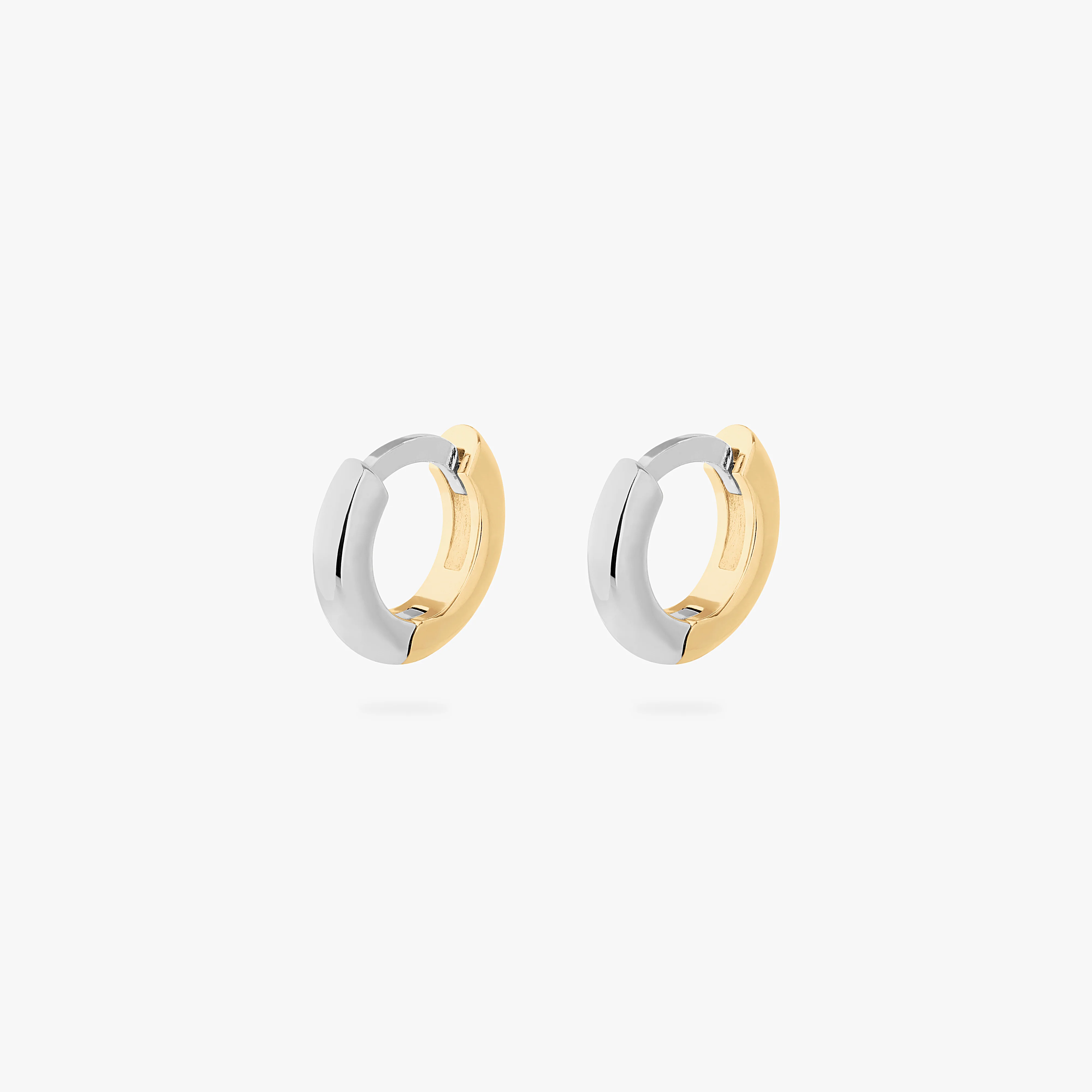 Reverse Micro Two Tone Huggie - Image 4