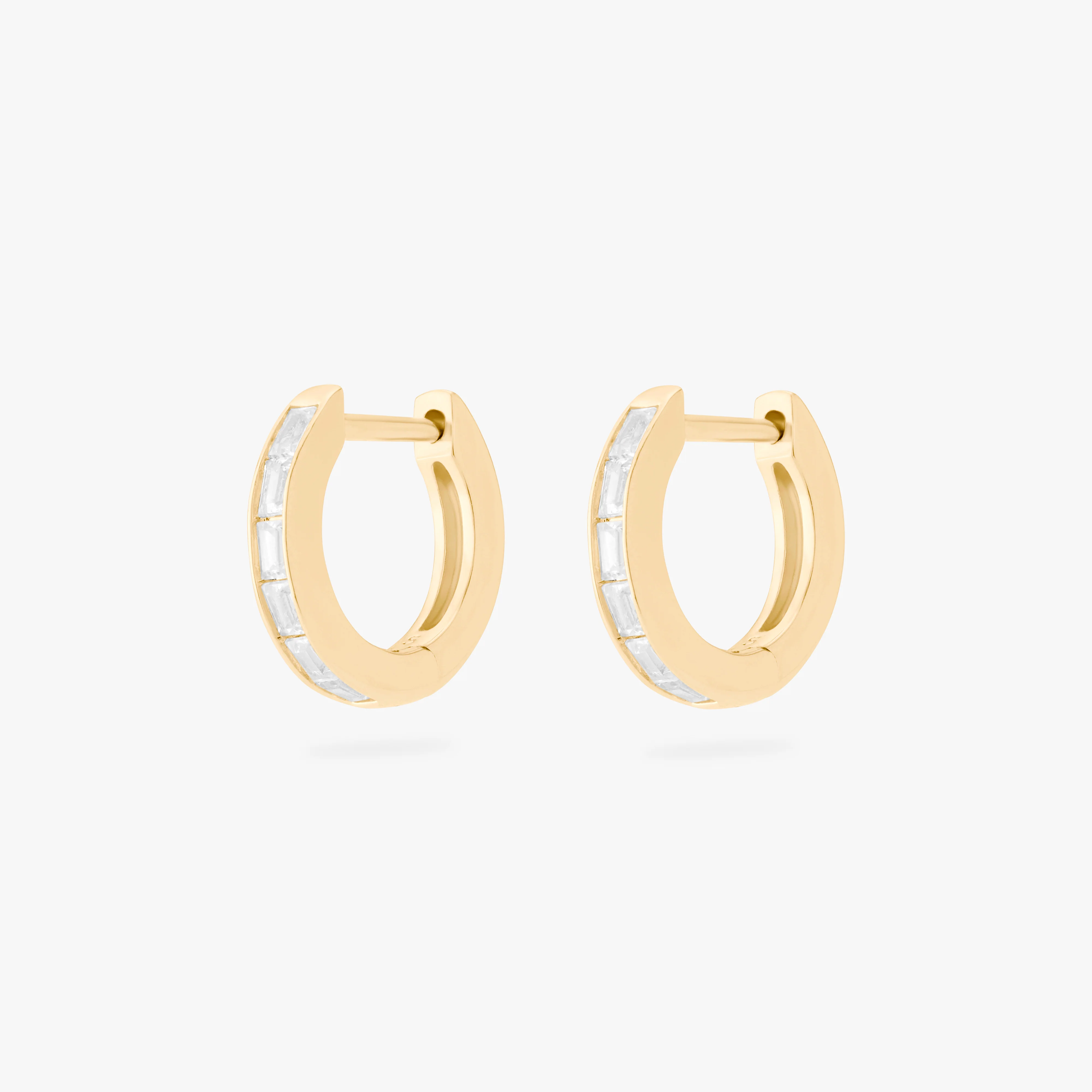 Mini Bezel Baguette Huggie - Image 5