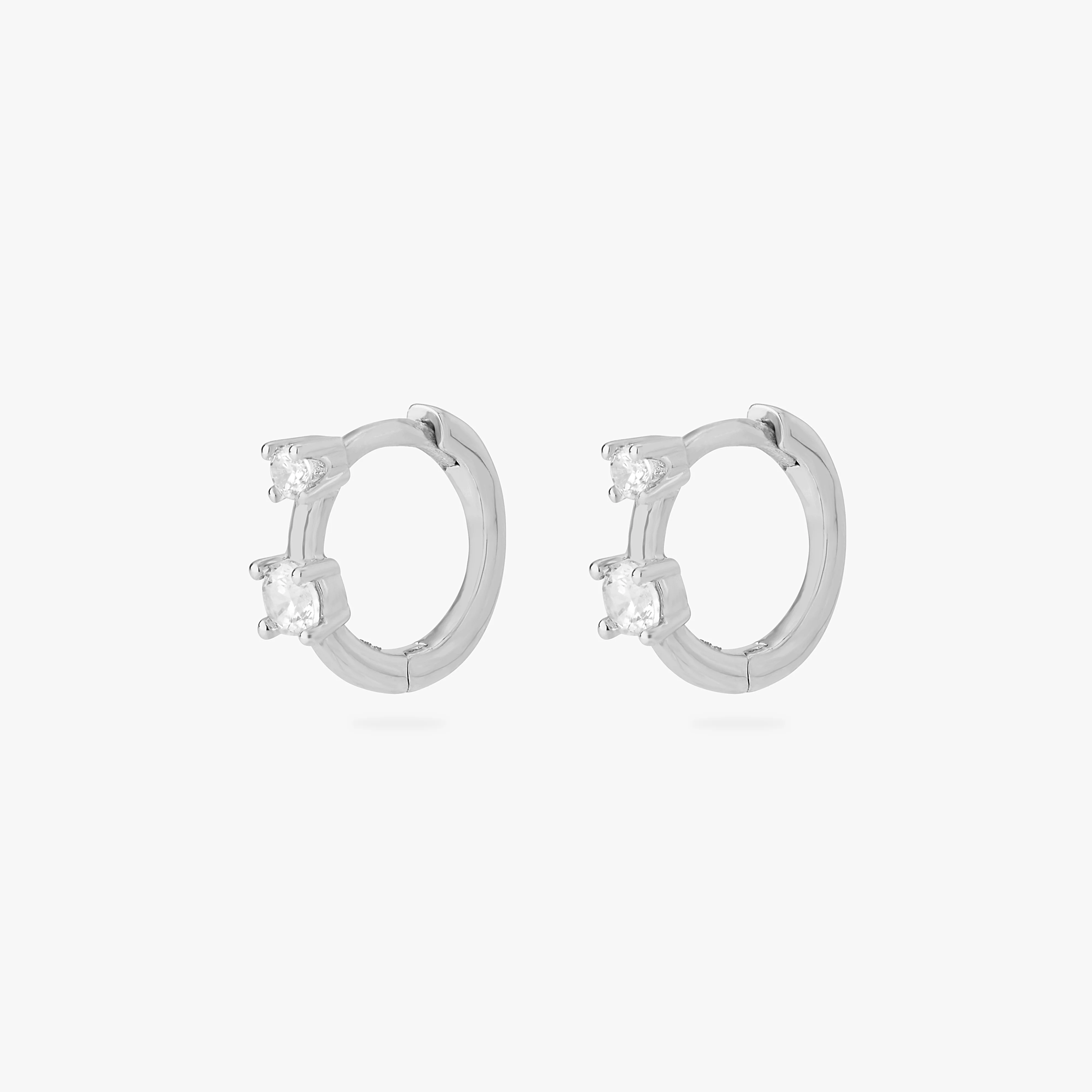 Mini Duo CZ Huggie - Image 8