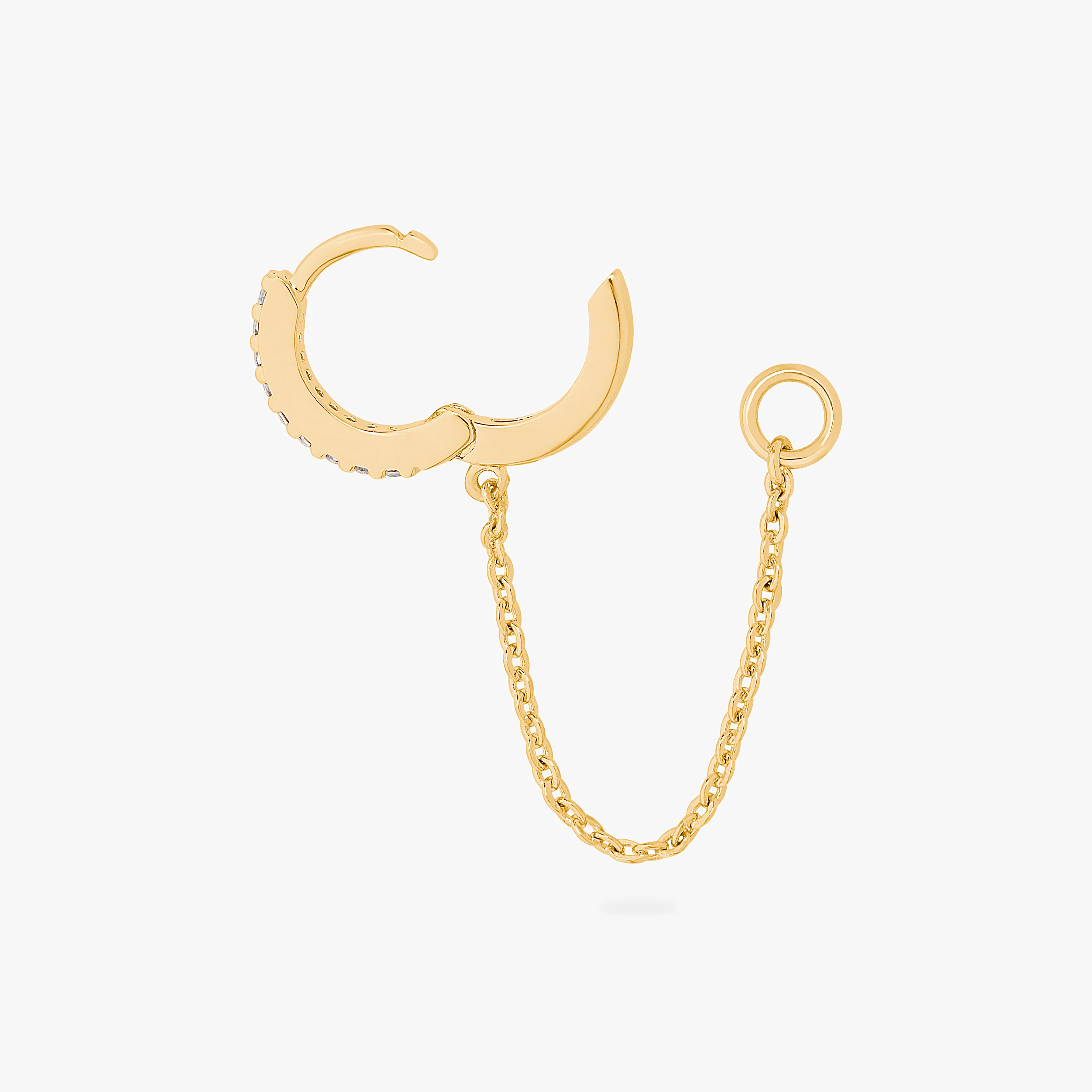 Mini Pavé Chain Huggie - Image 3