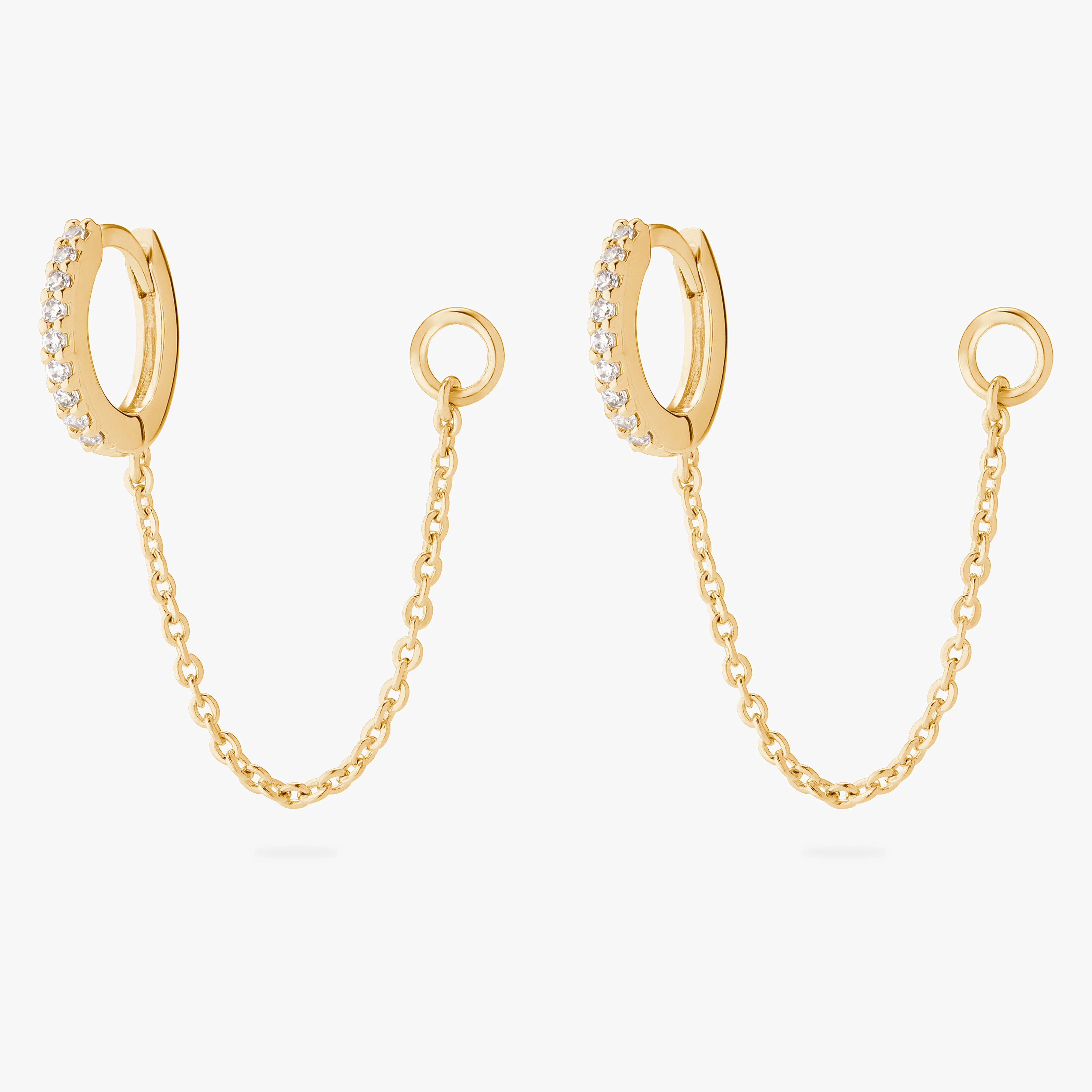 Mini Pavé Chain Huggie - Image 4