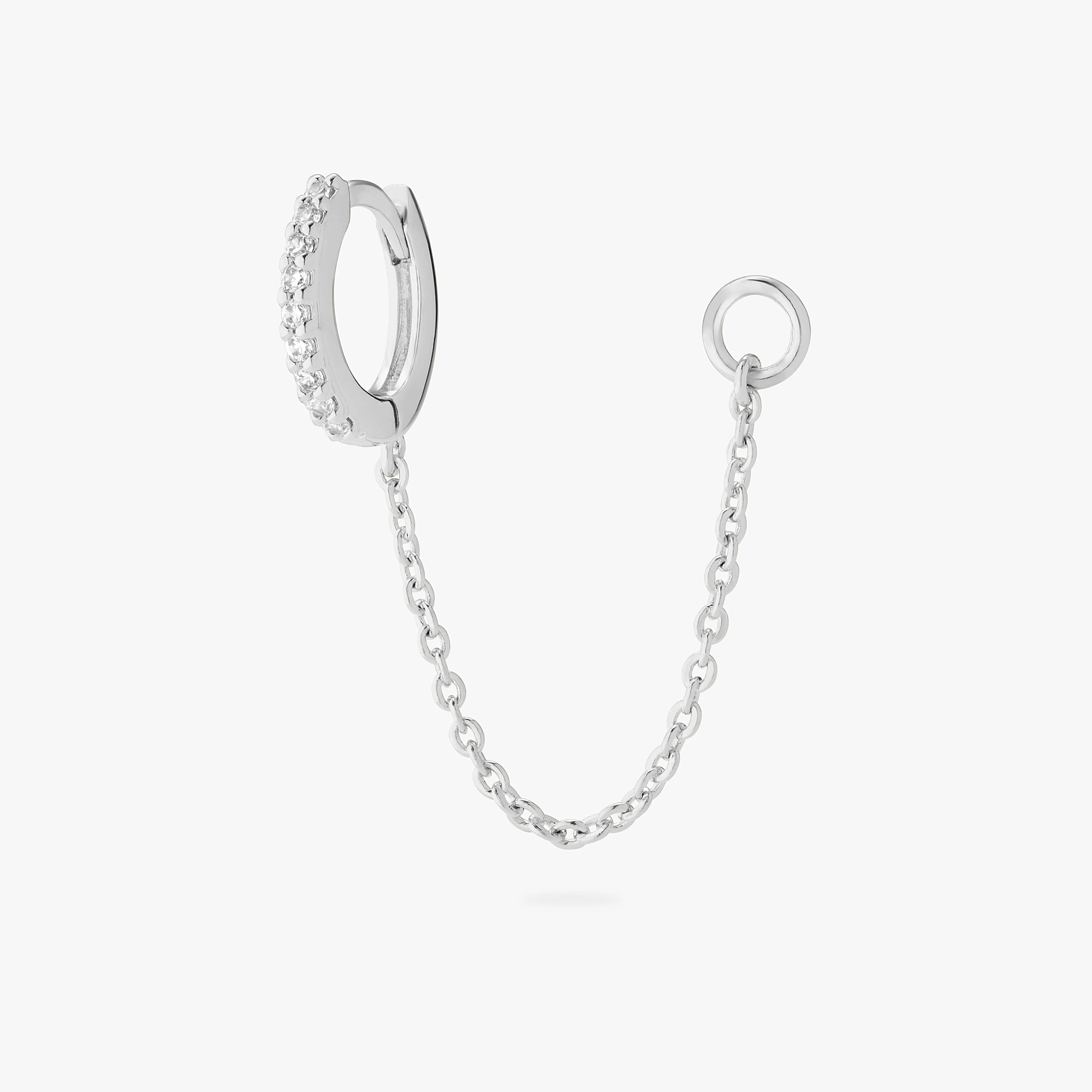 Mini Pavé Chain Huggie - Image 5