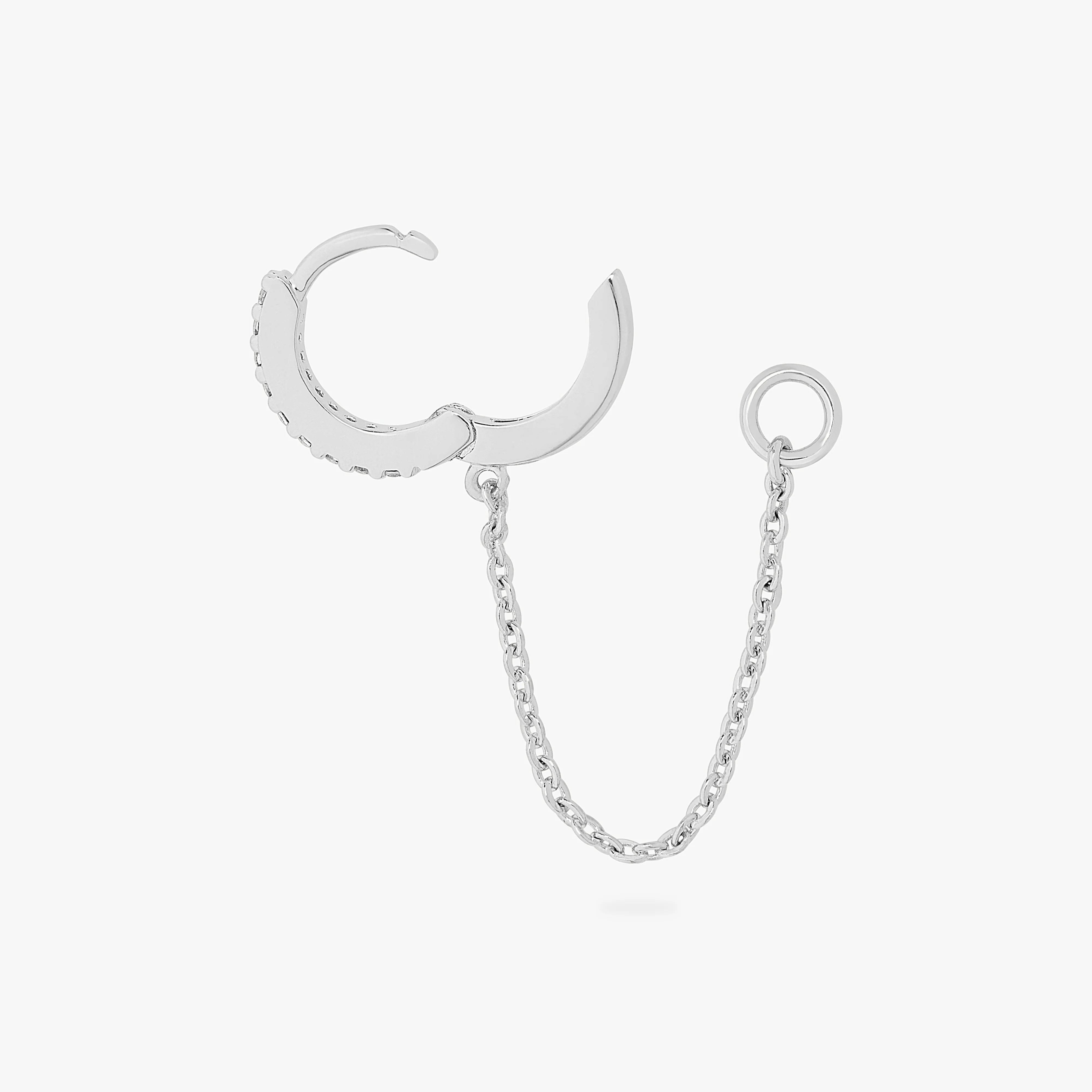 Mini Pavé Chain Huggie - Image 7