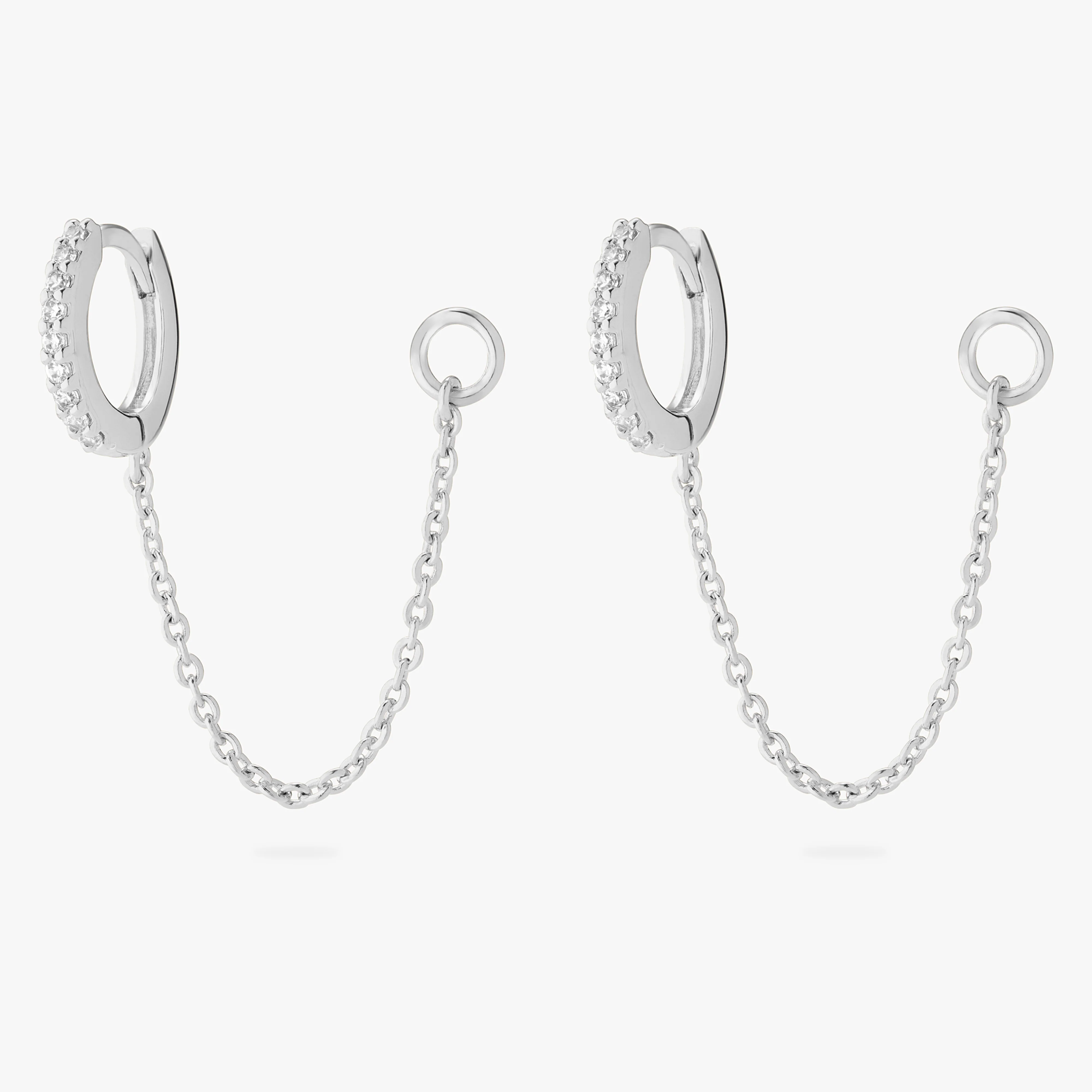 Mini Pavé Chain Huggie - Image 8