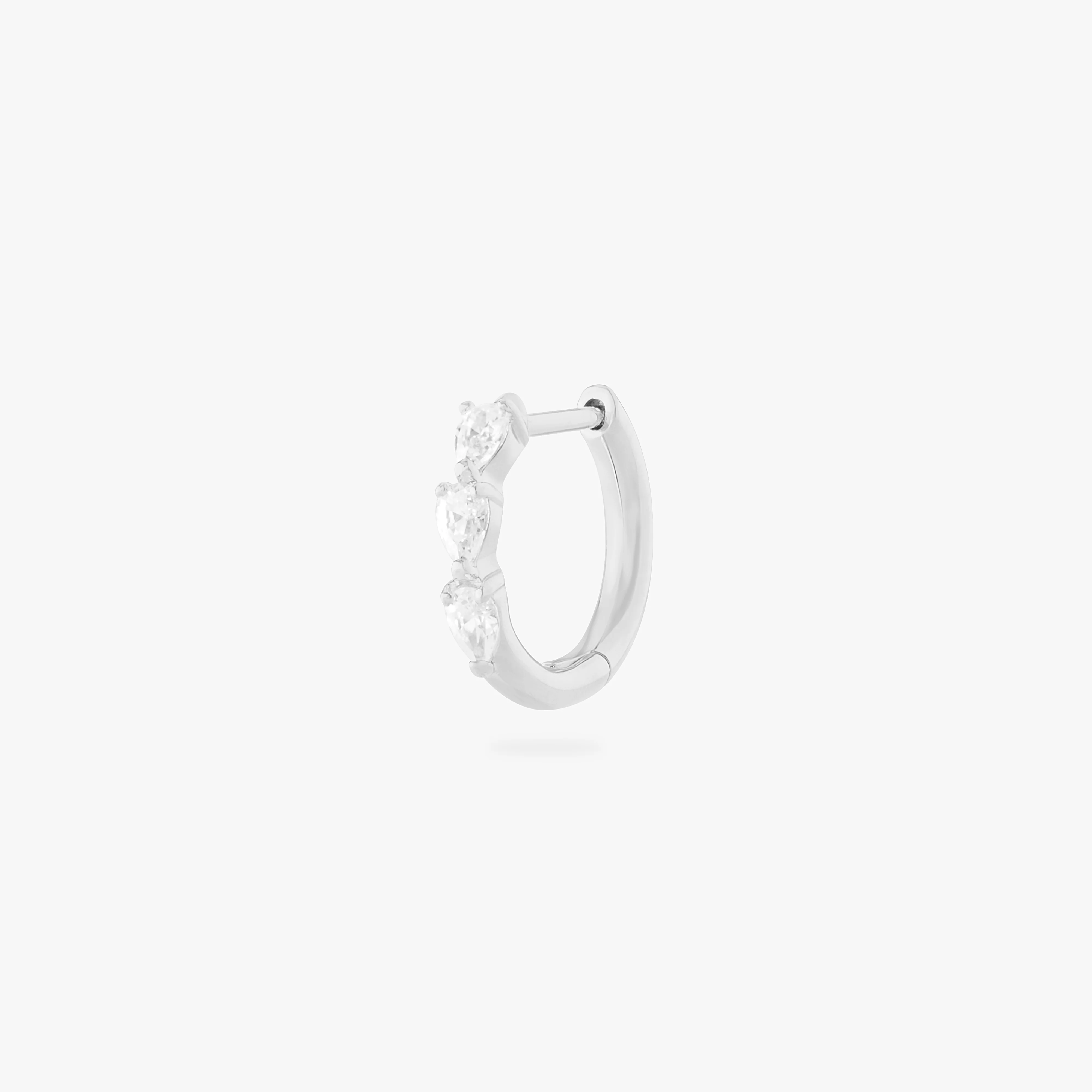 Mini Pave Pear Huggie - Image 5