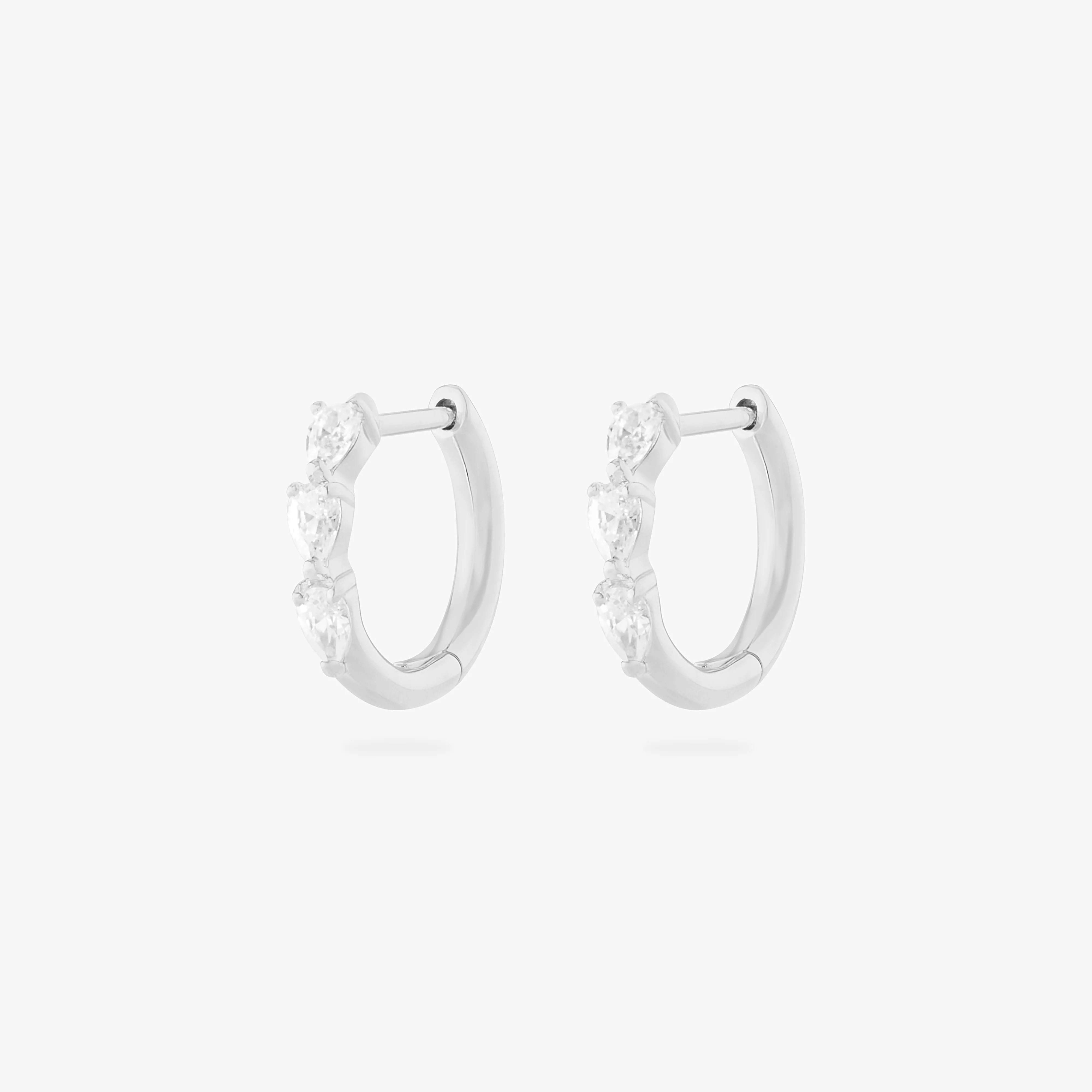 Mini Pave Pear Huggie - Image 8