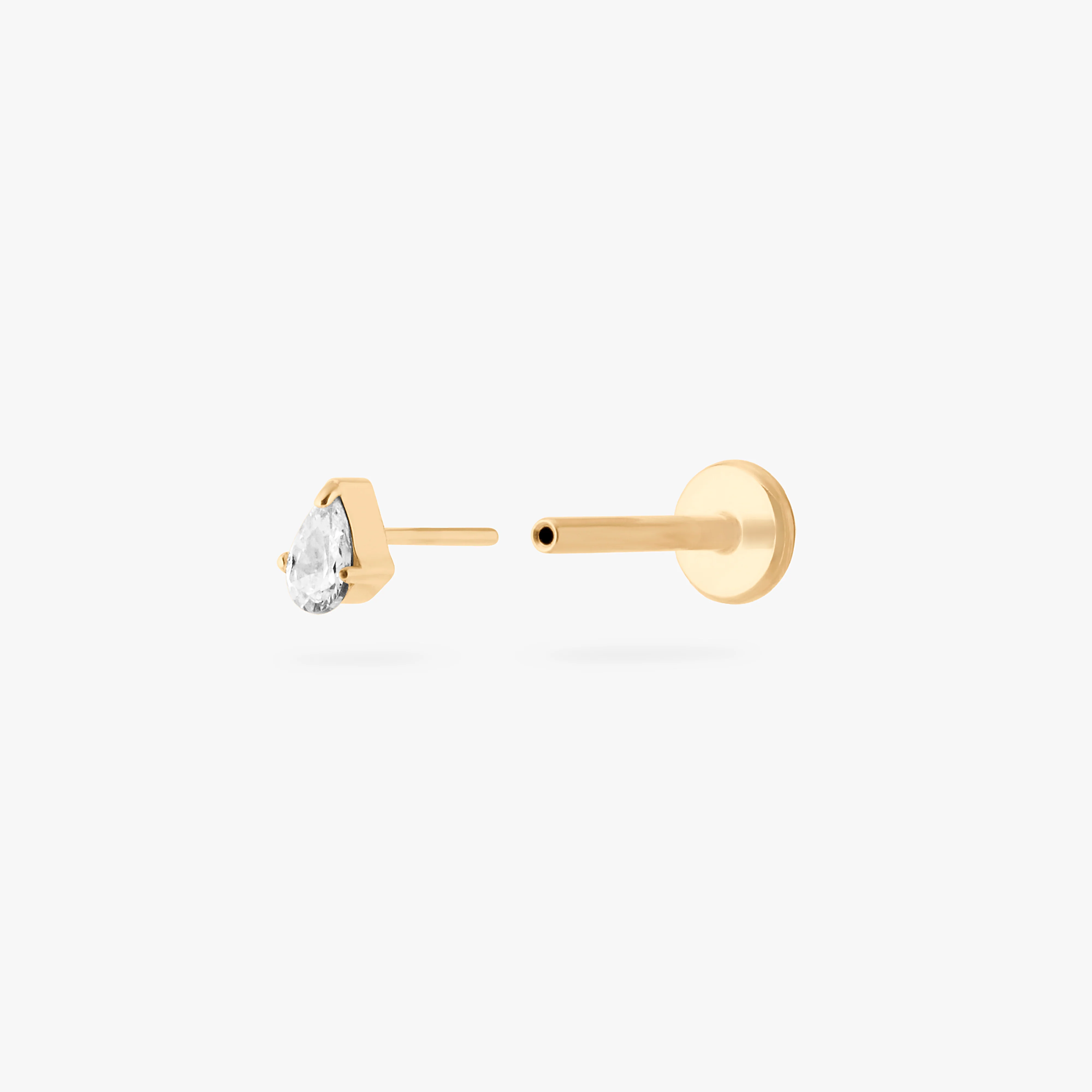 Pear CZ Flatback Stud - Image 3