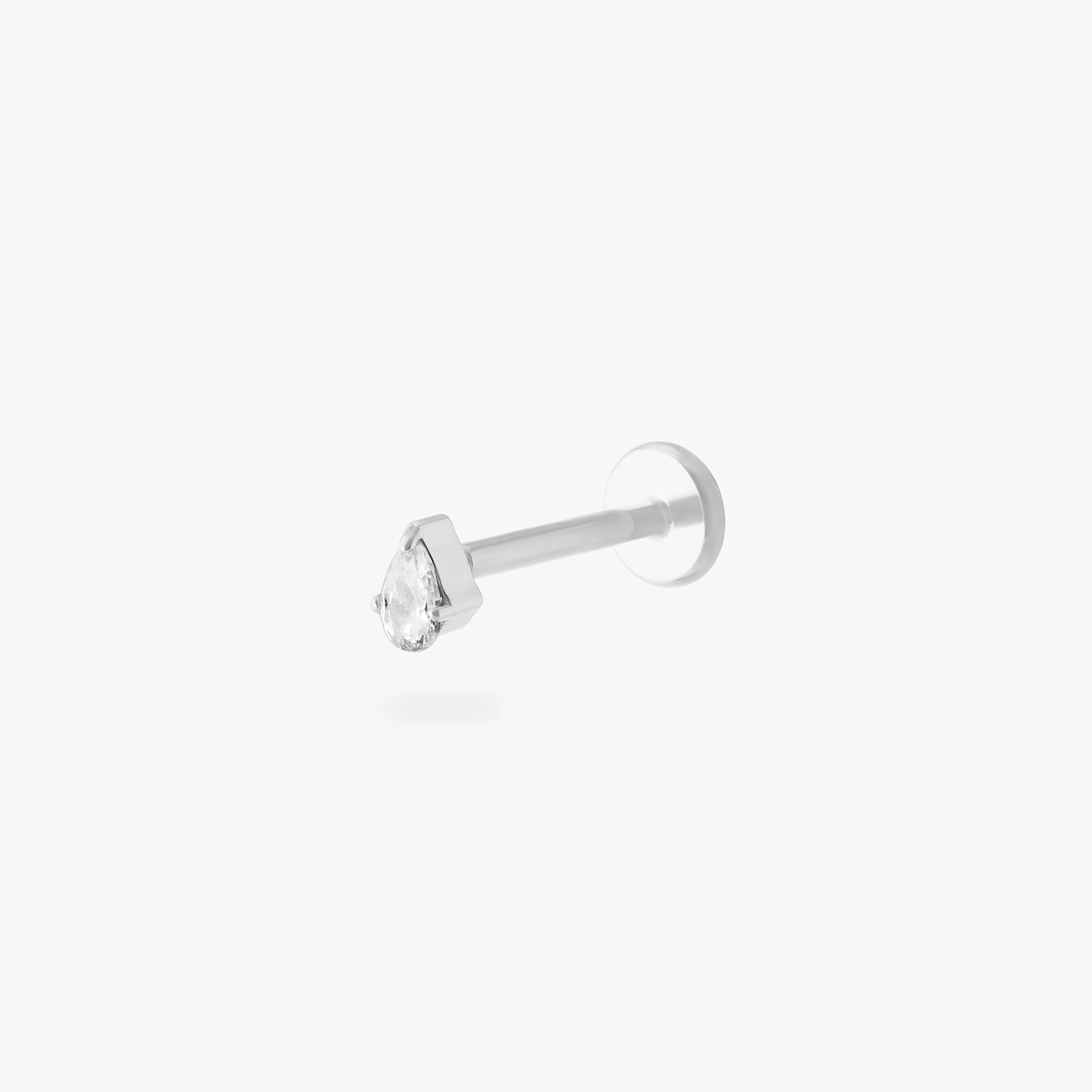 Pear CZ Flatback Stud - Image 6