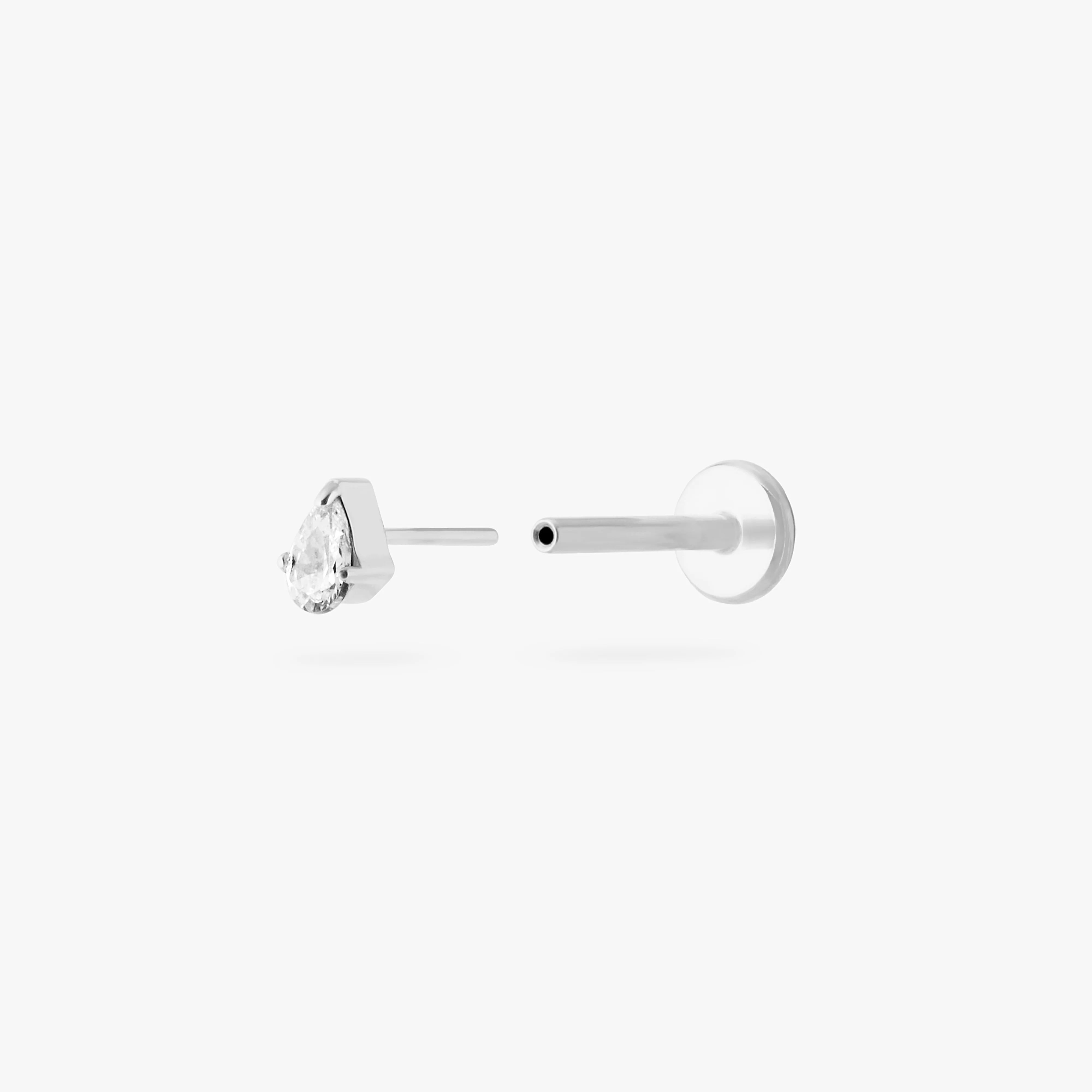 Pear CZ Flatback Stud - Image 8