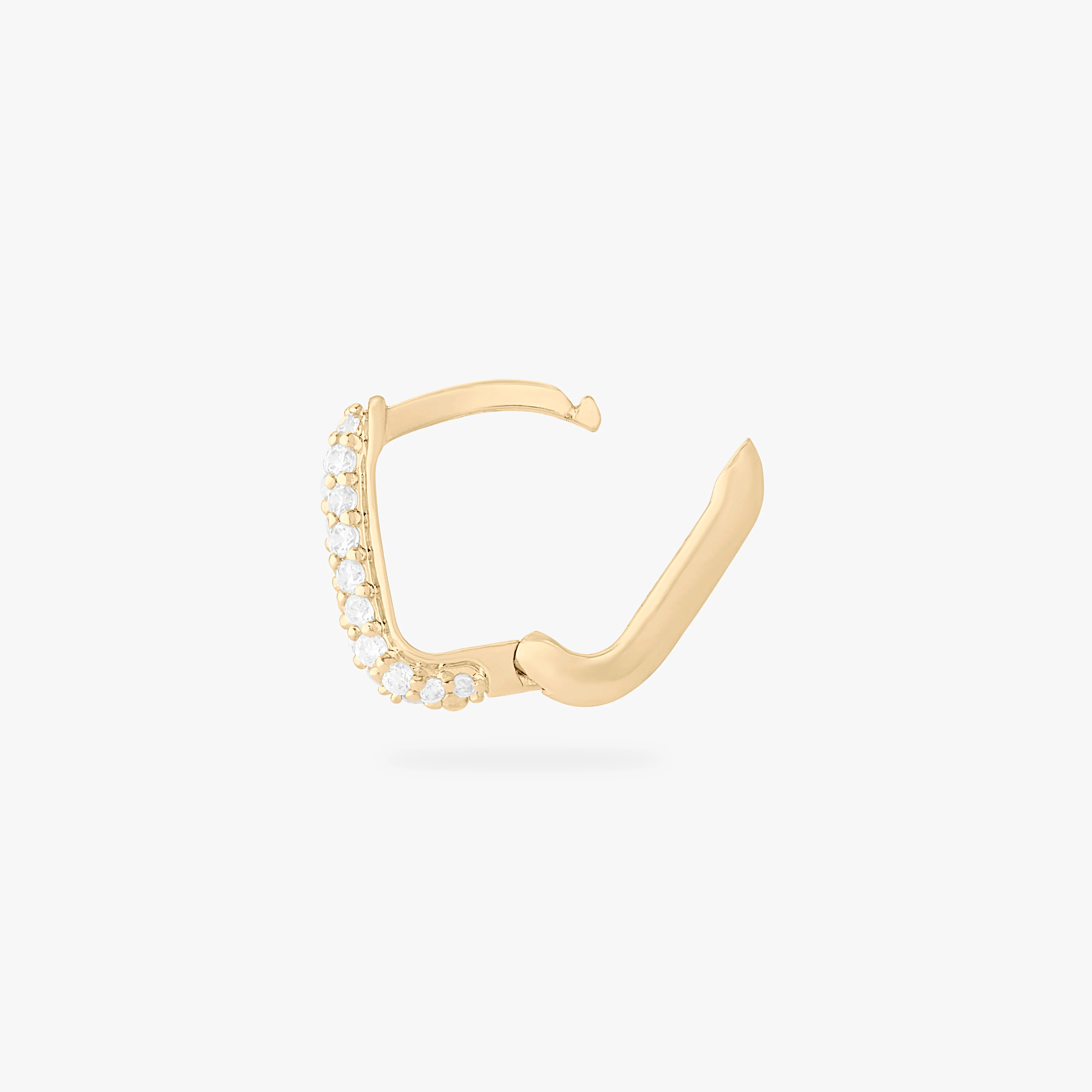 Square Pave Huggie - Image 3