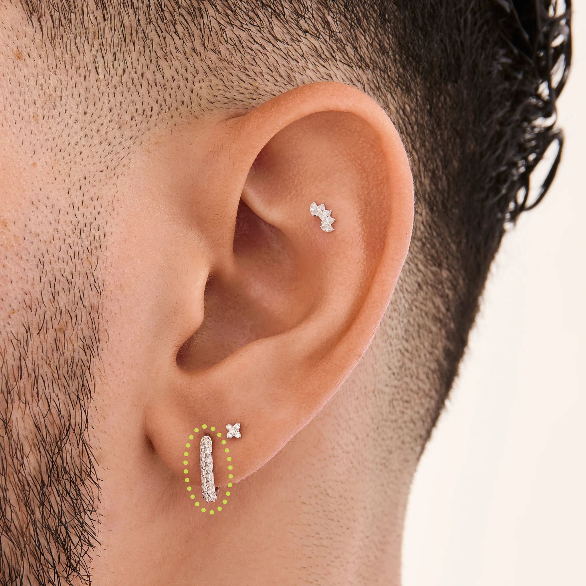 Square Pave Huggie - Image 6