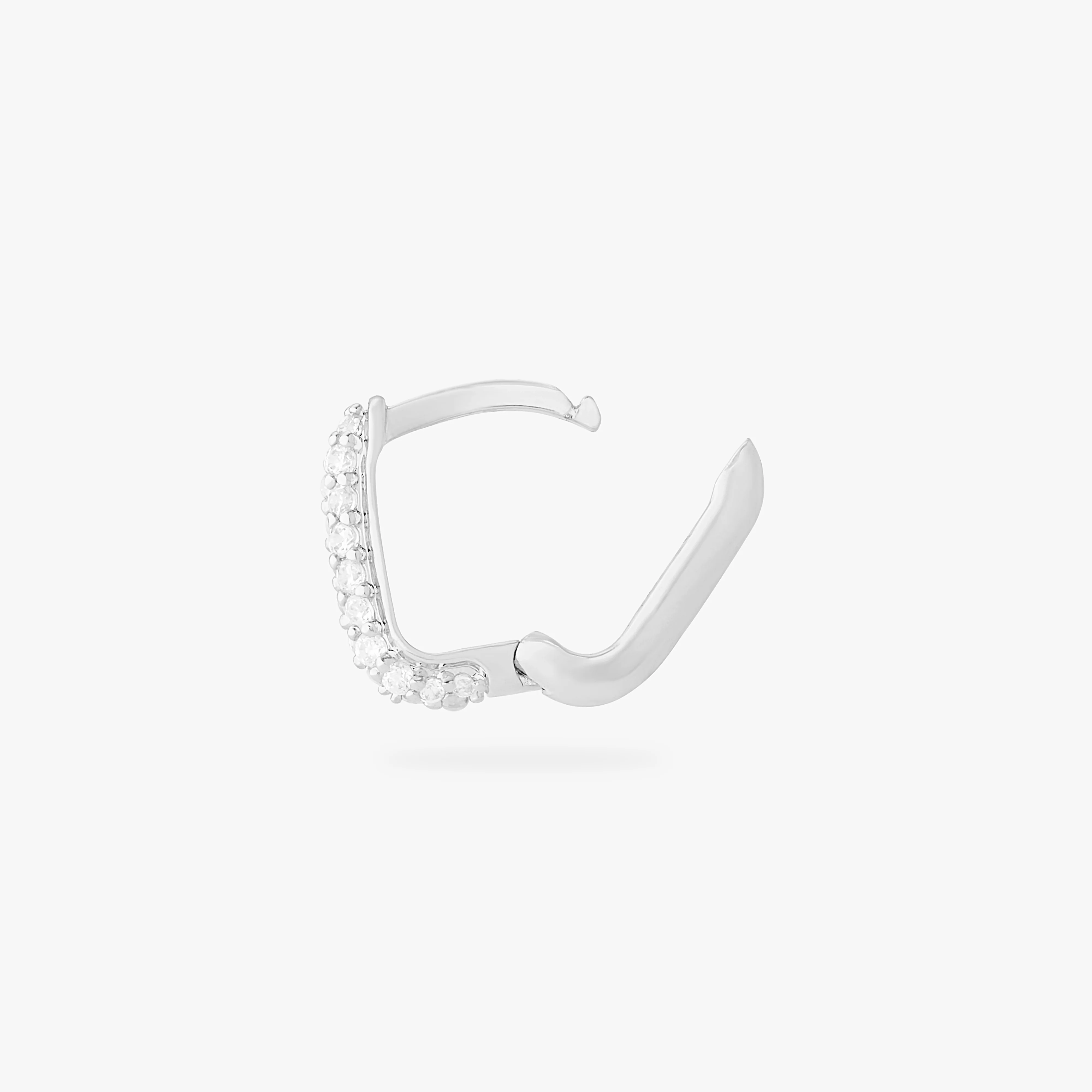 Square Pave Huggie - Image 7