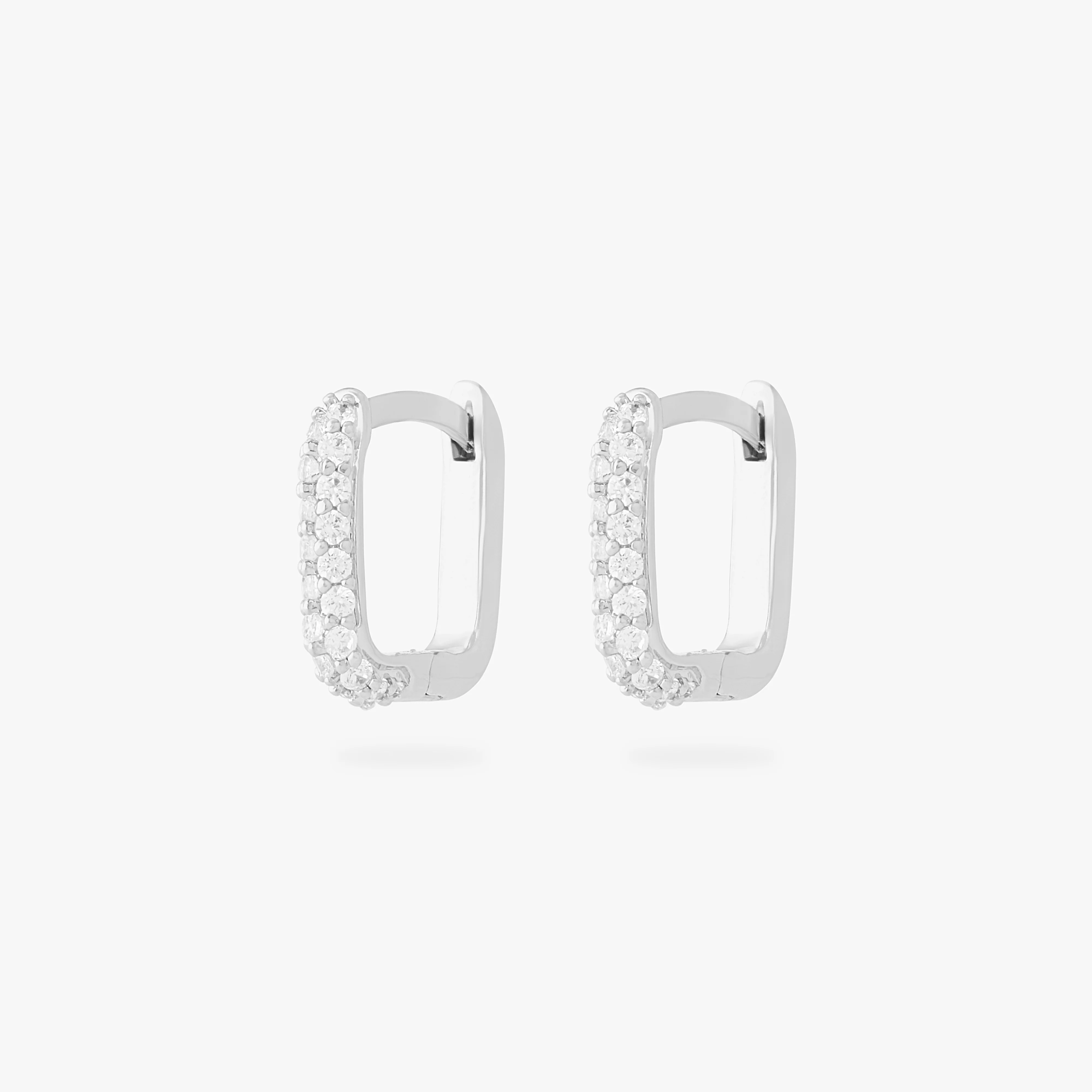 Square Pave Huggie - Image 8