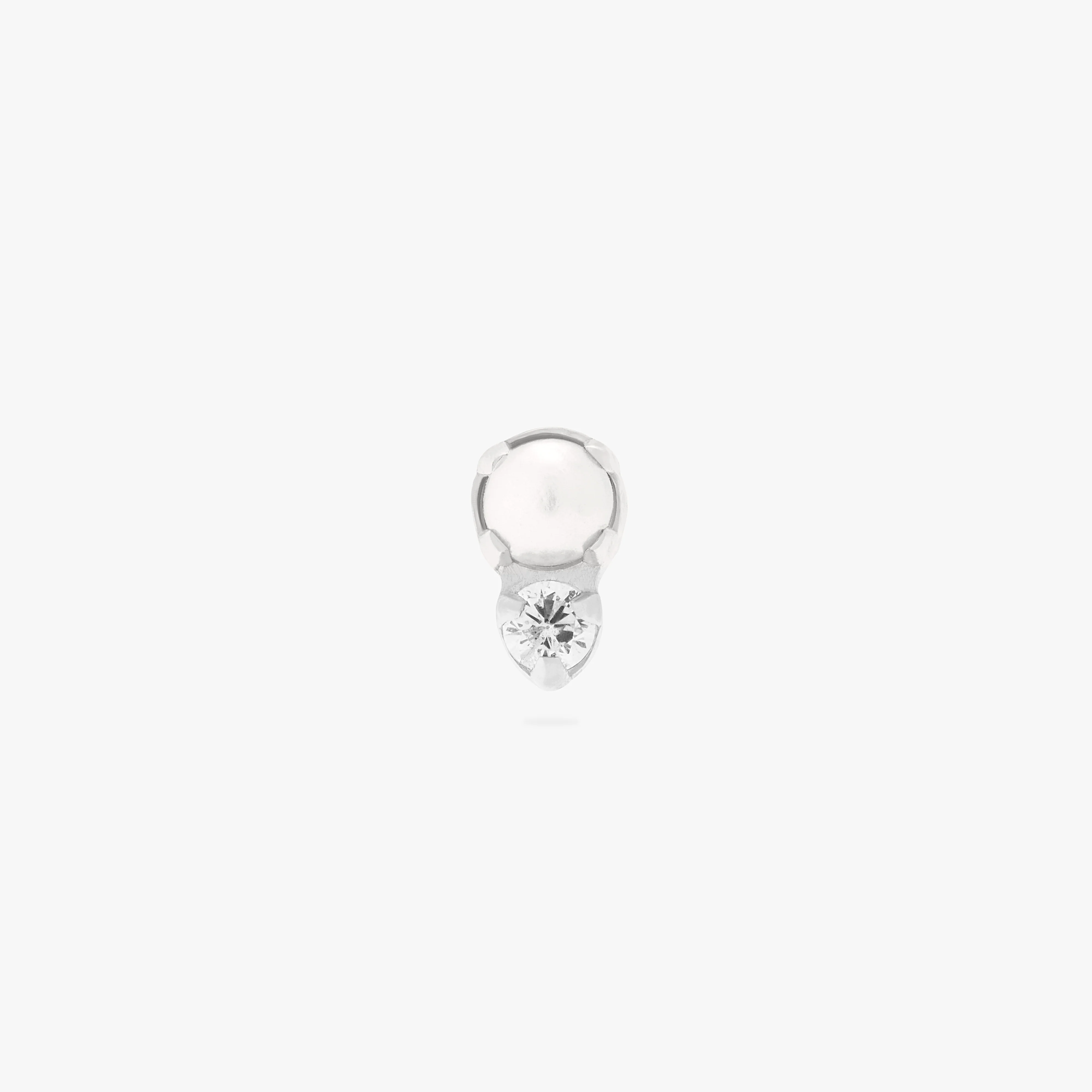 Stacked CZ Pearl Flatback Stud - Image 10
