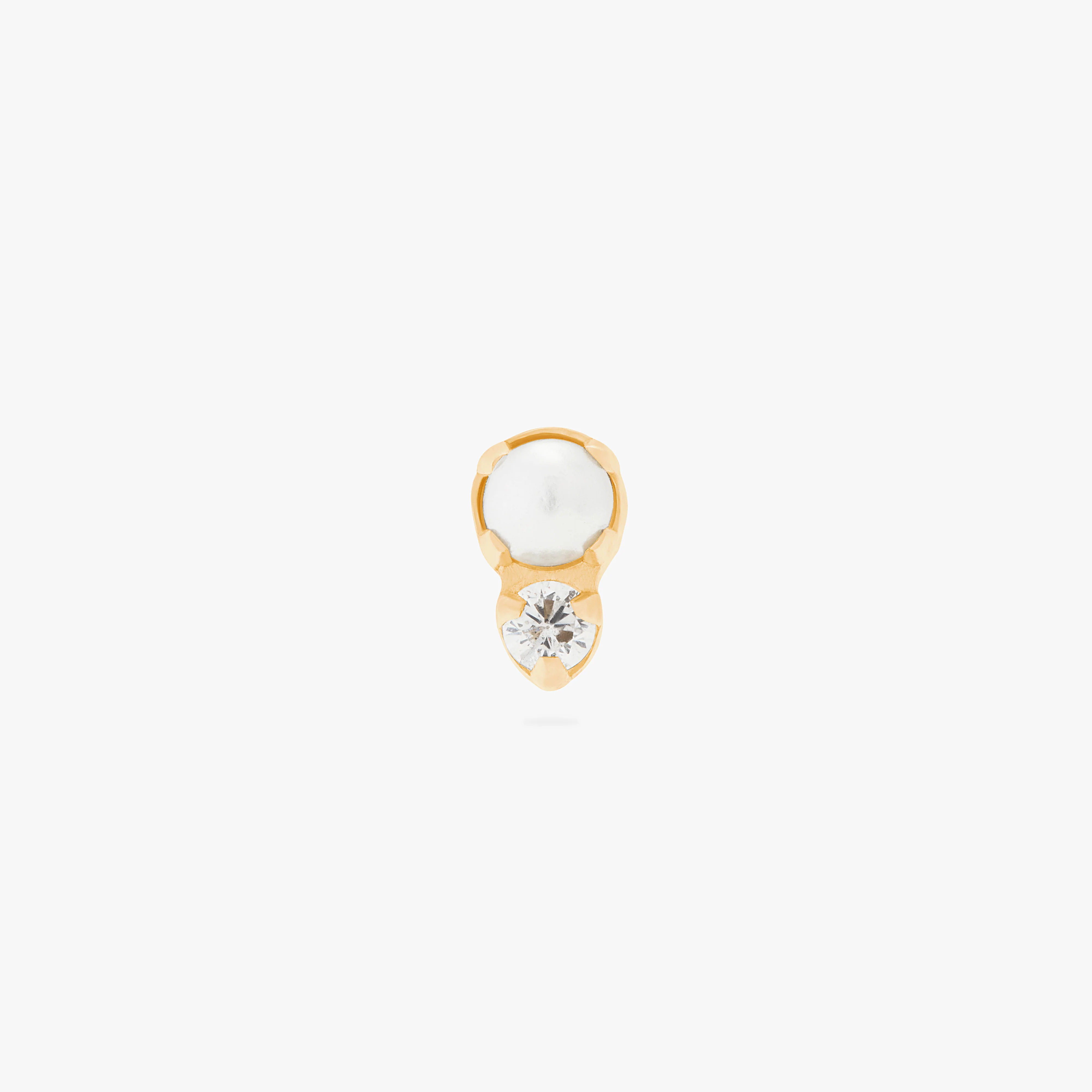 Stacked CZ Pearl Flatback Stud - Image 4