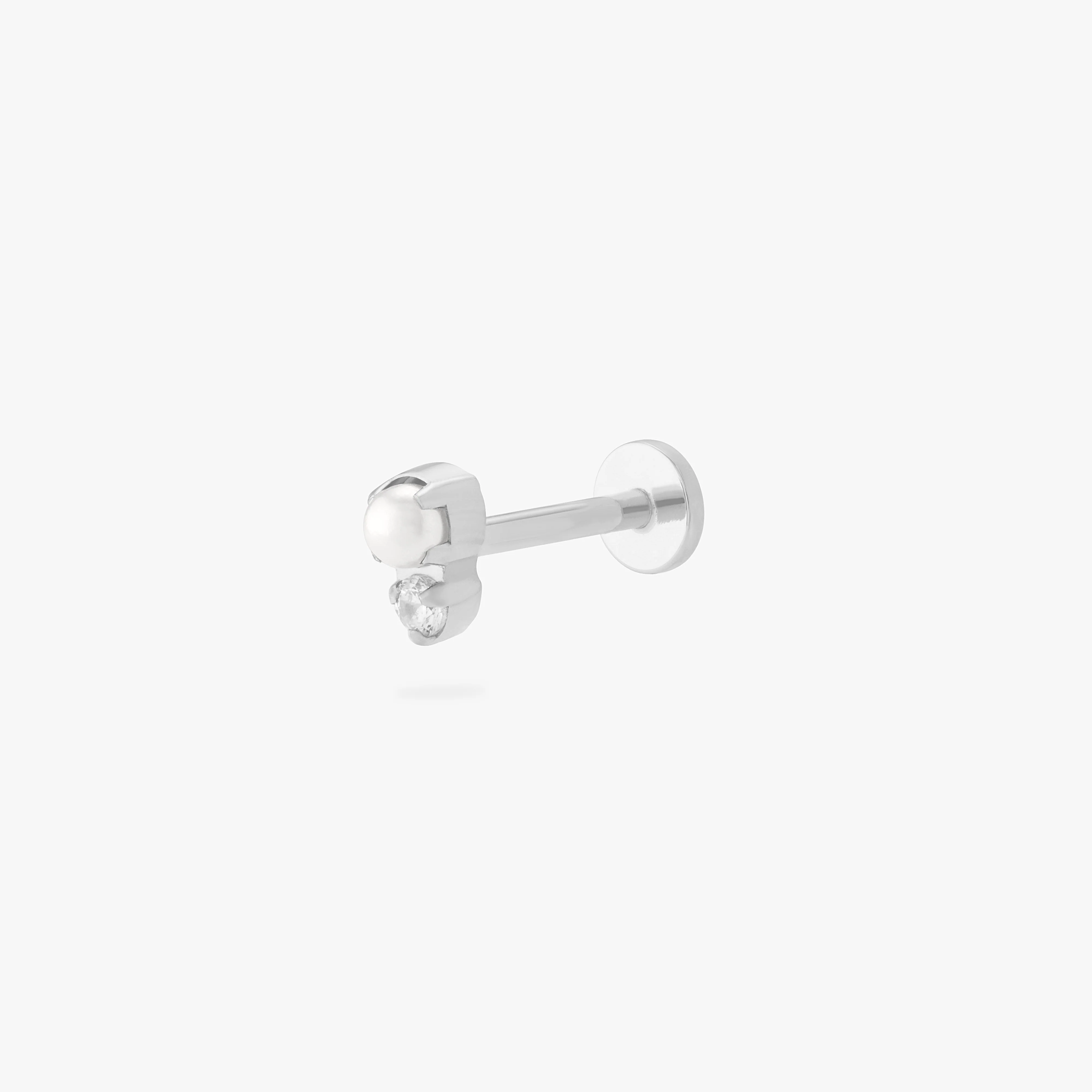 Stacked CZ Pearl Flatback Stud - Image 7